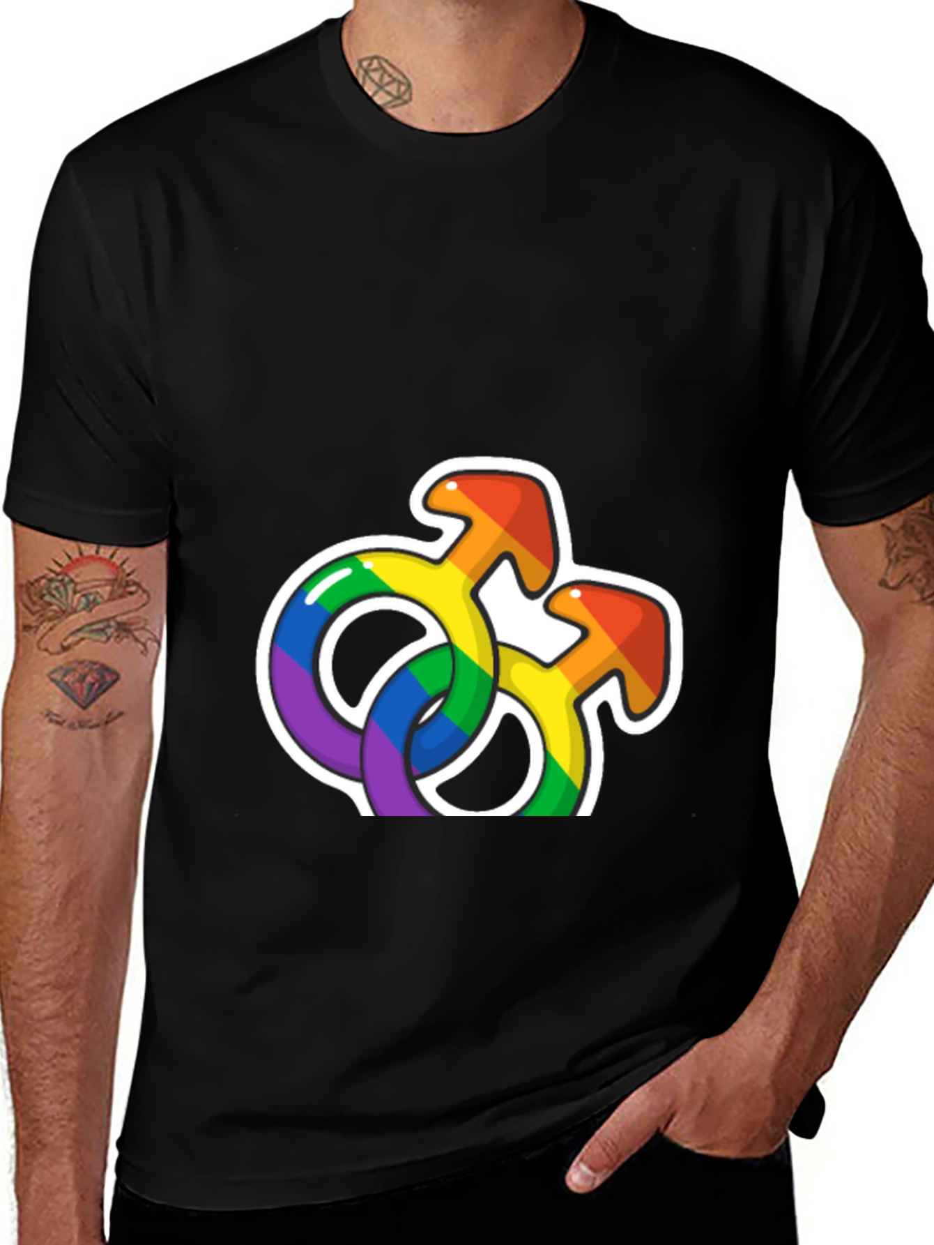 Variant 20 of Rainbow Pride Symbols Graphic T-Shirt