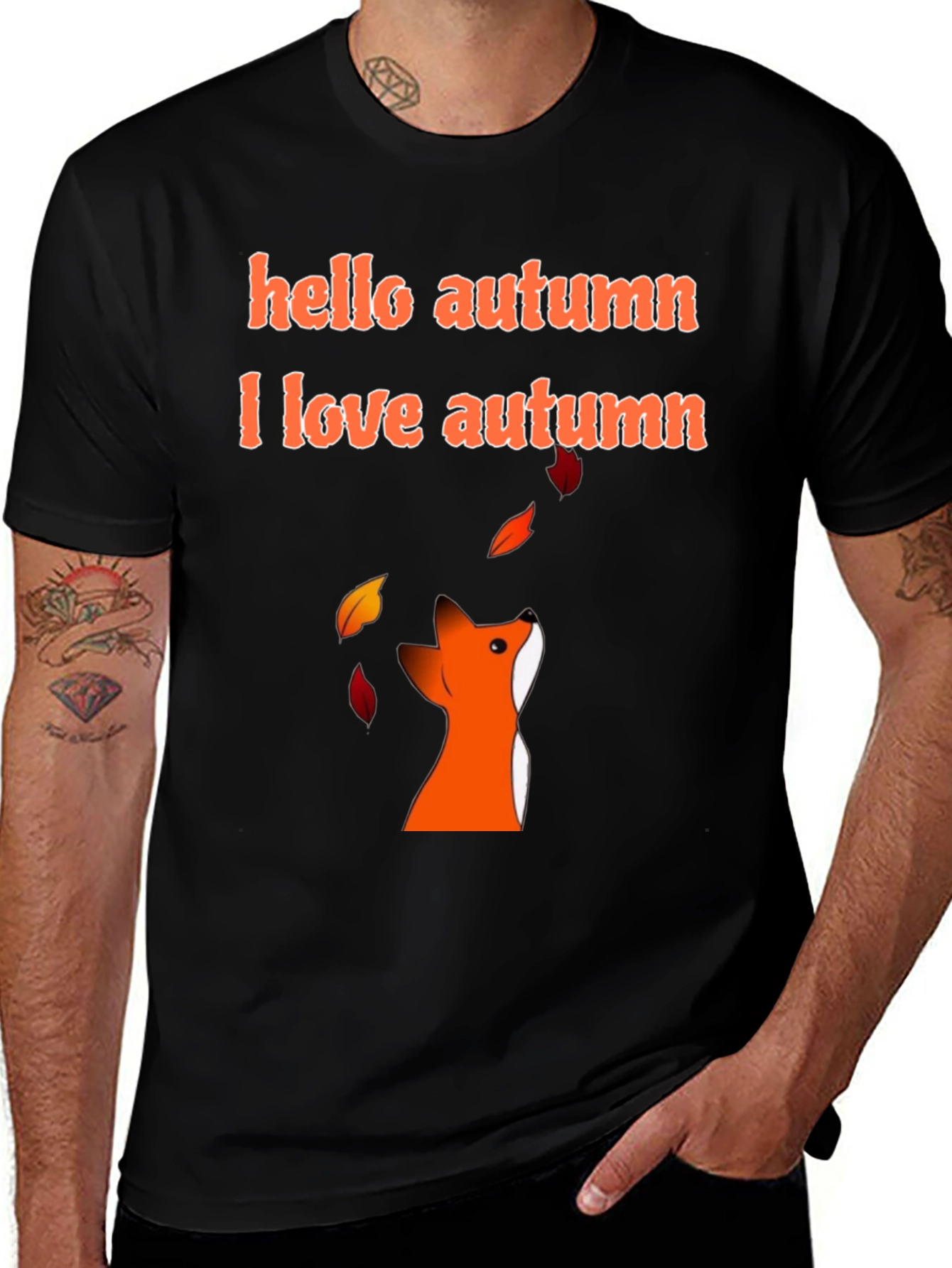 Autumn Fox Graphic Tee - Hello Autumn T-Shirt