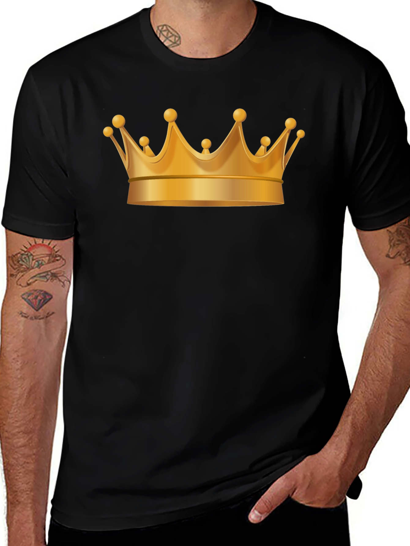 Variant 29 of Golden Crown Graphic Black T-Shirt