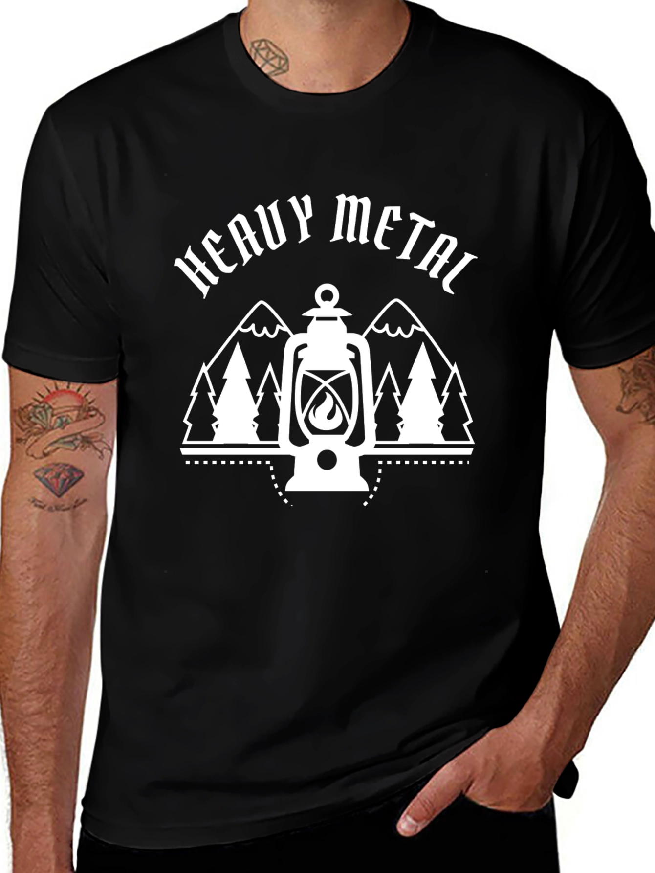 Variant 4 of Heavy Metal Camping Lantern T-Shirt