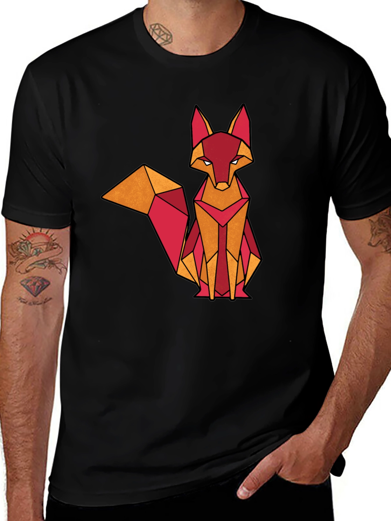 Variant 13 of Geometric Fox Graphic Tee - Stylish & Modern