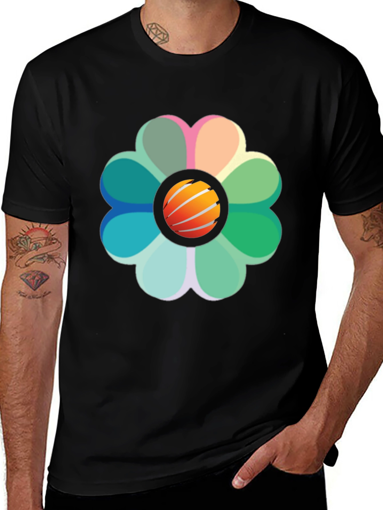Variant 29 of Floral Ball Graphic Tee - Casual Comfort