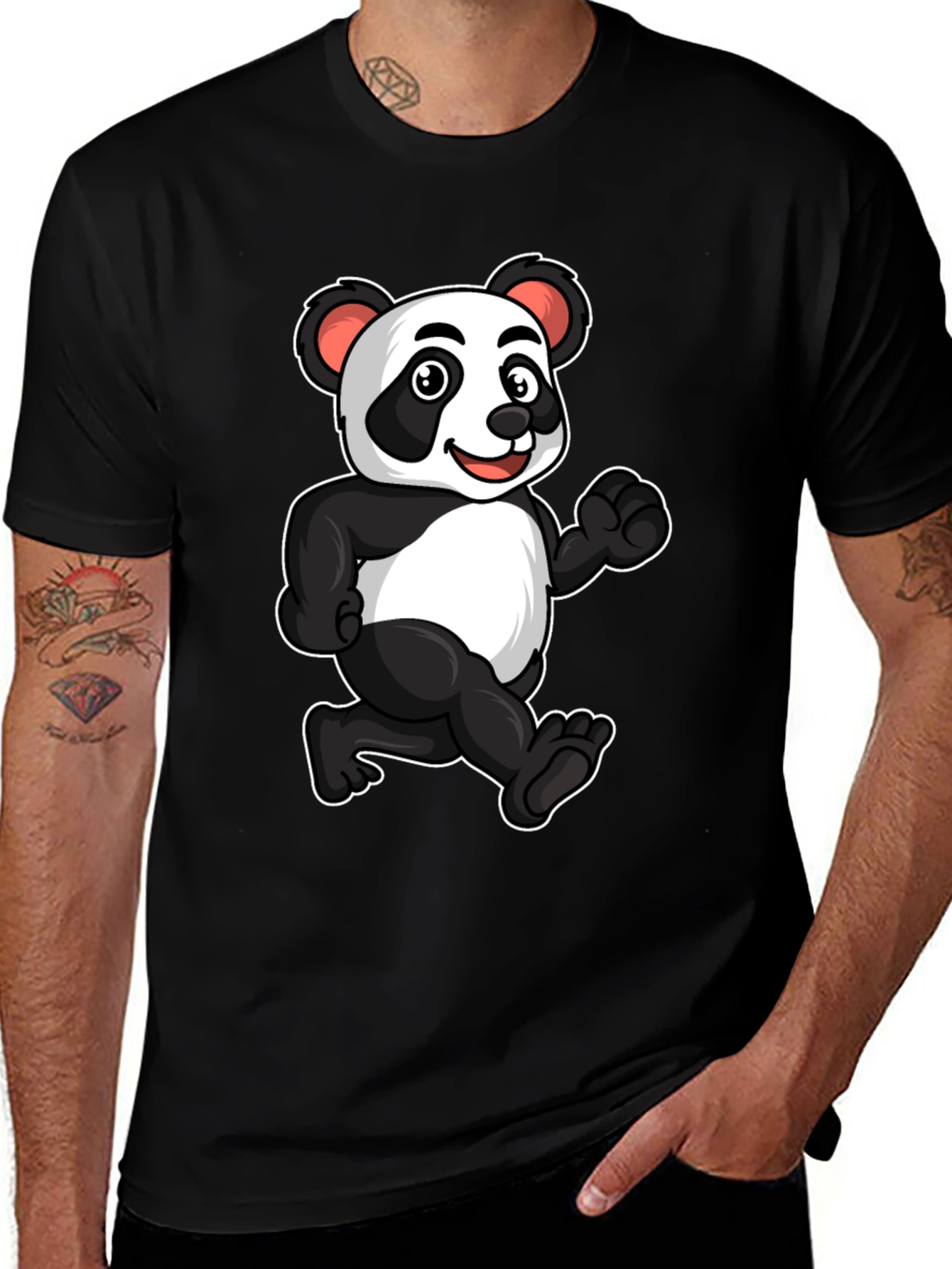 Variant 18 of Cute Panda Graphic Black T-Shirt