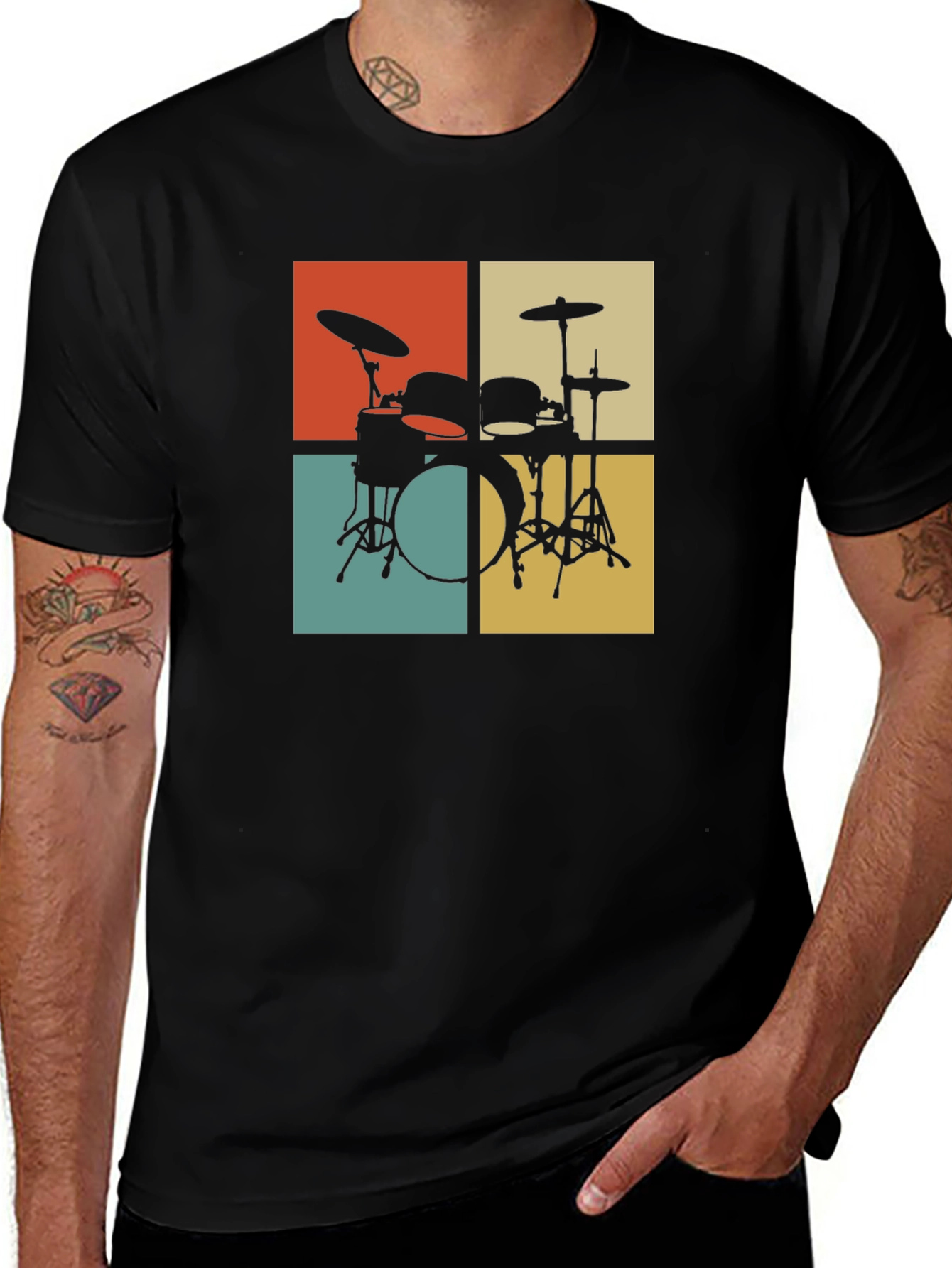 Variant 18 of Retro Drum Set Graphic Tee