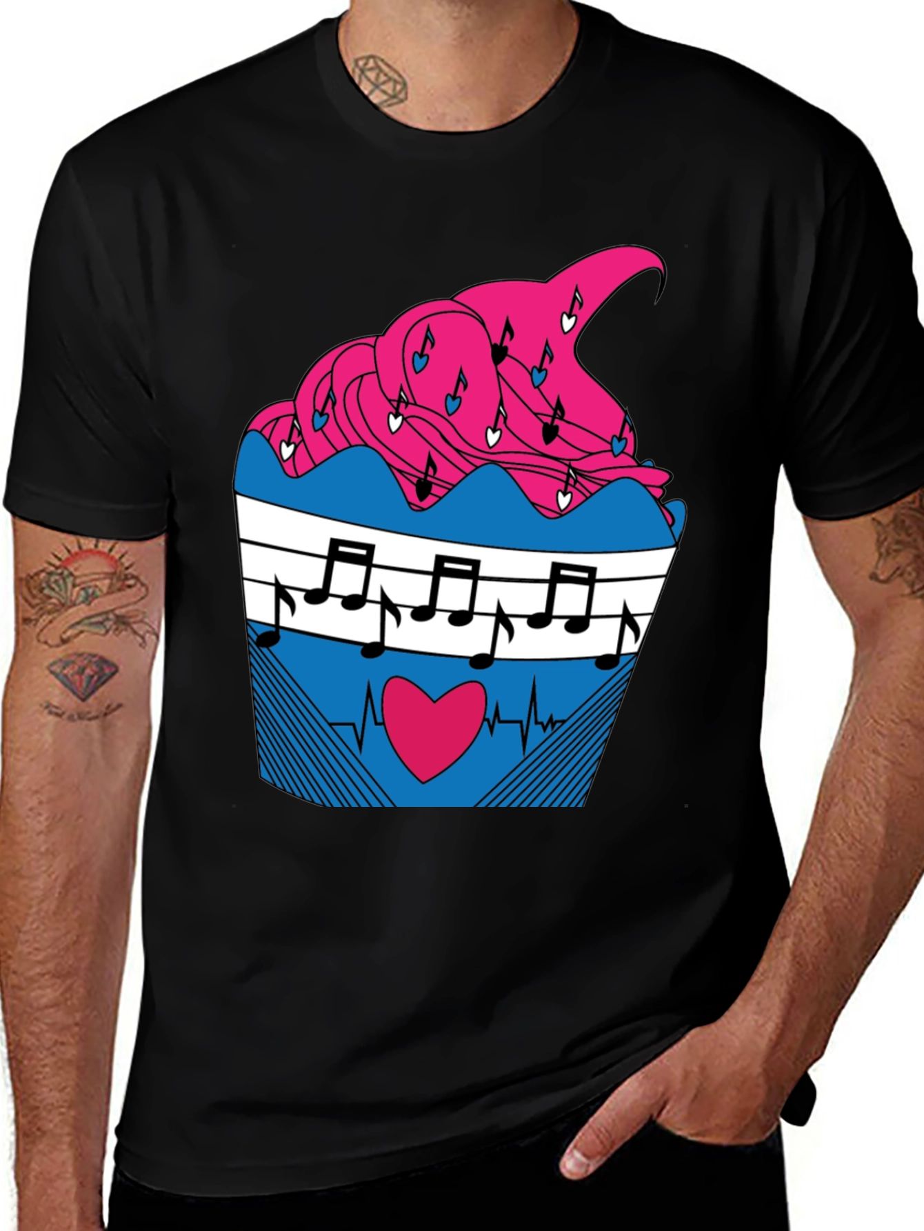 Variant 20 of Music Heartbeat Cupcake Graphic Tee