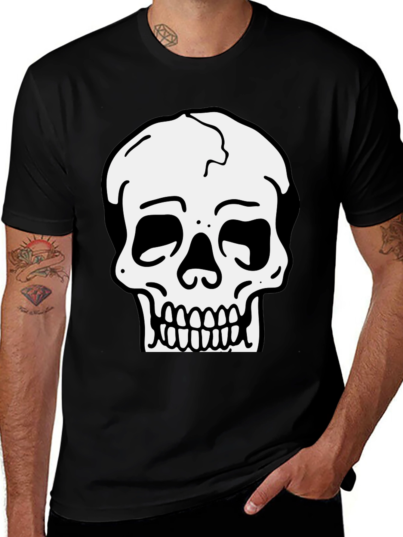 Variant 28 of Skull Graphic Black T-Shirt for Men