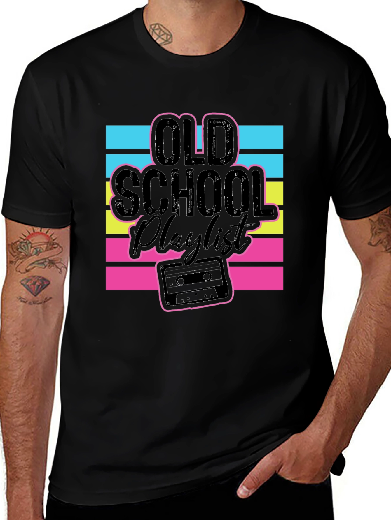 Variant 2 of Old School Playlist Graphic T-Shirt