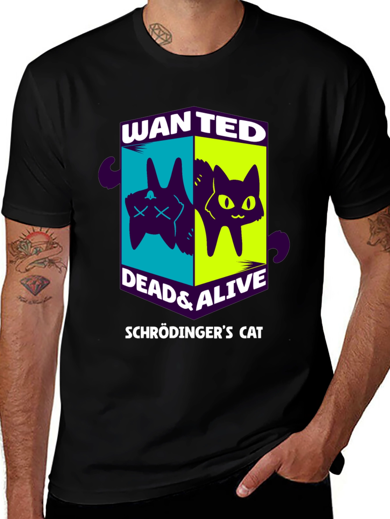 Schrödinger's Cat Wanted Dead & Alive Graphic T-Shirt