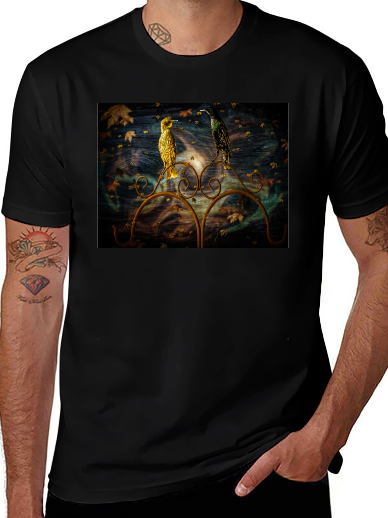 Variant 23 of Artistic Birds Graphic Tee