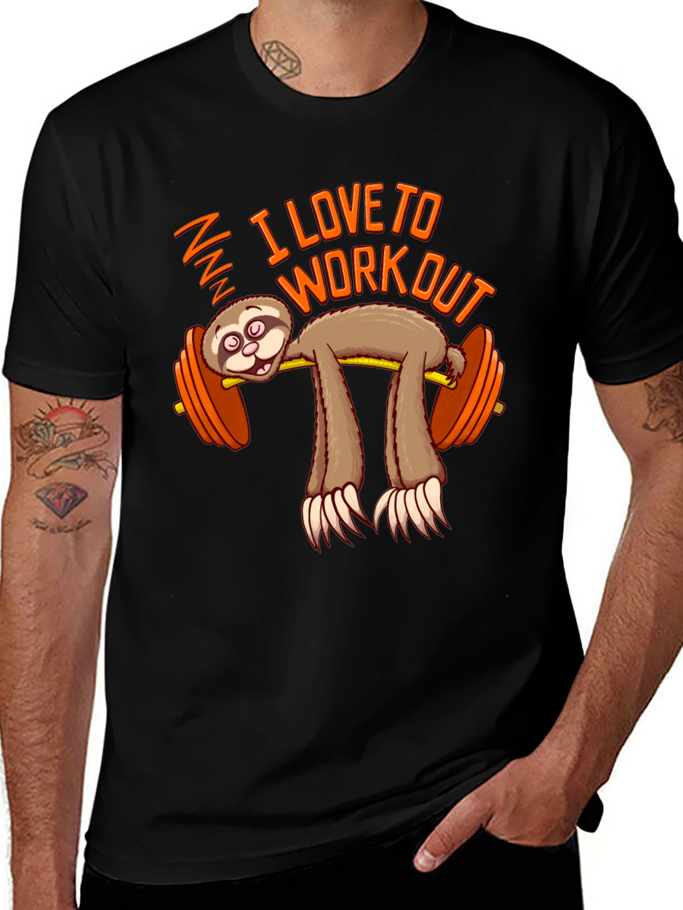Variant 8 of Funny Sloth Workout T-Shirt - I Love To Workout Gym Tee