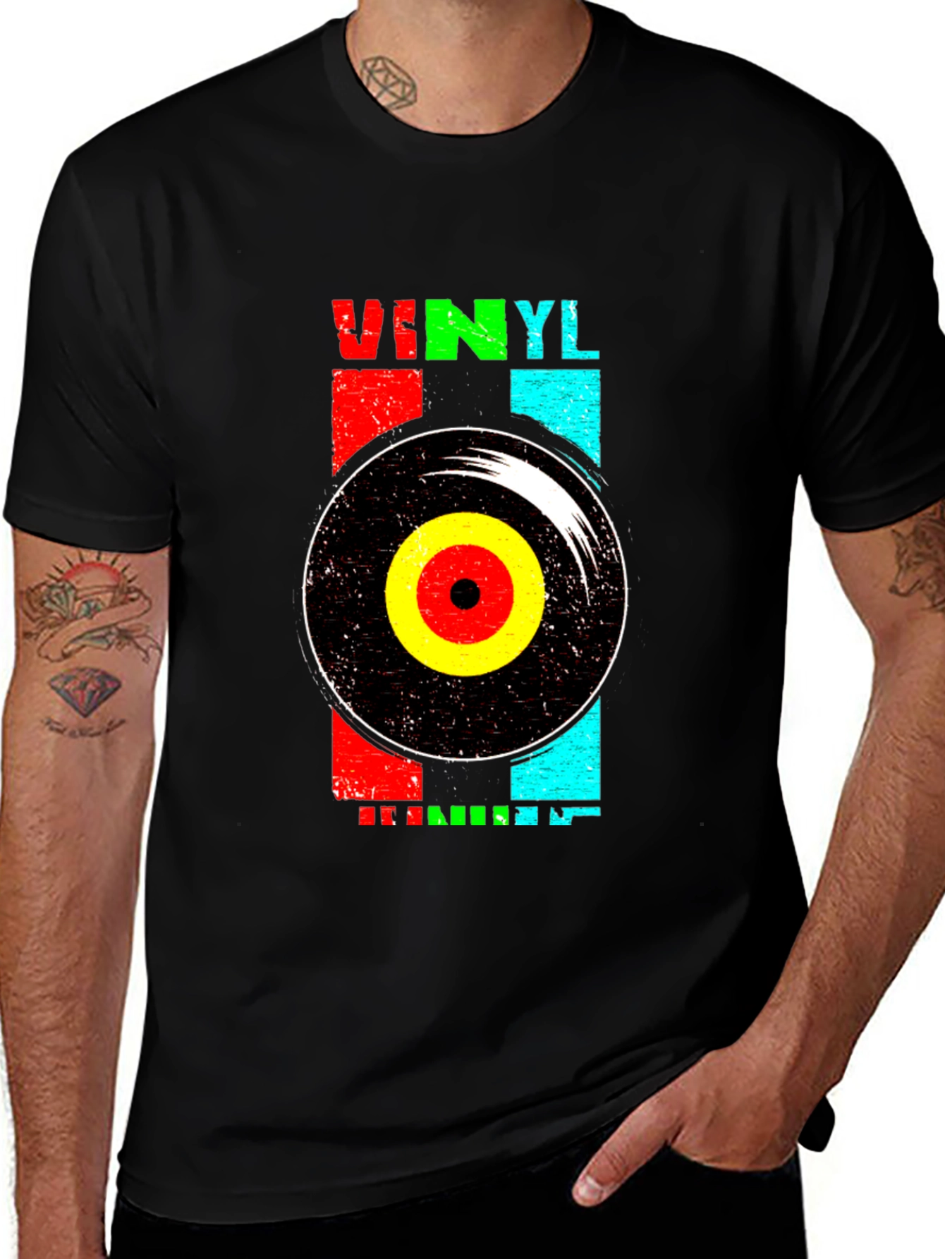 Variant 5 of Retro Vinyl Record Graphic T-Shirt