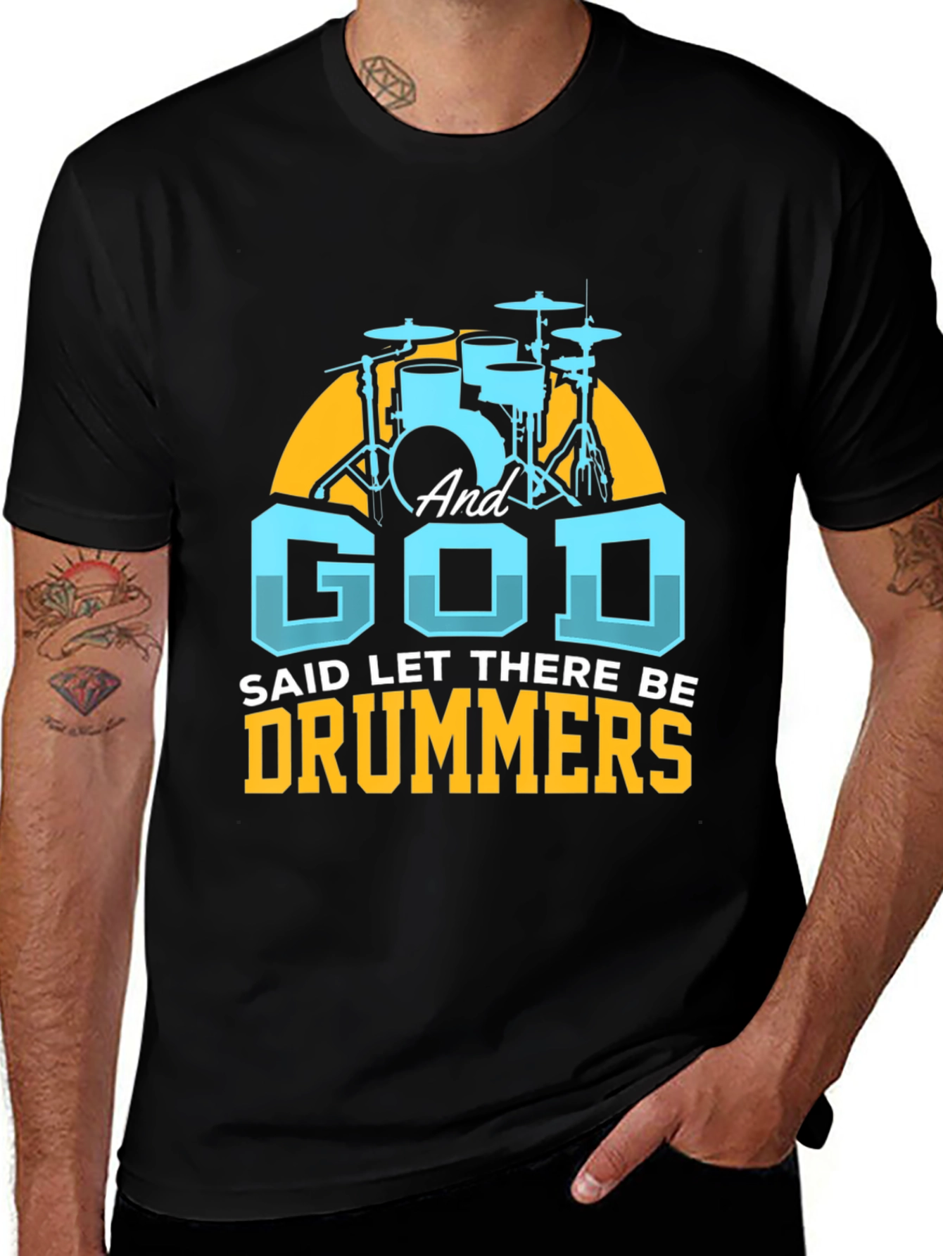Variant 14 of Drummers T-Shirt - God Said Let There Be Drummers