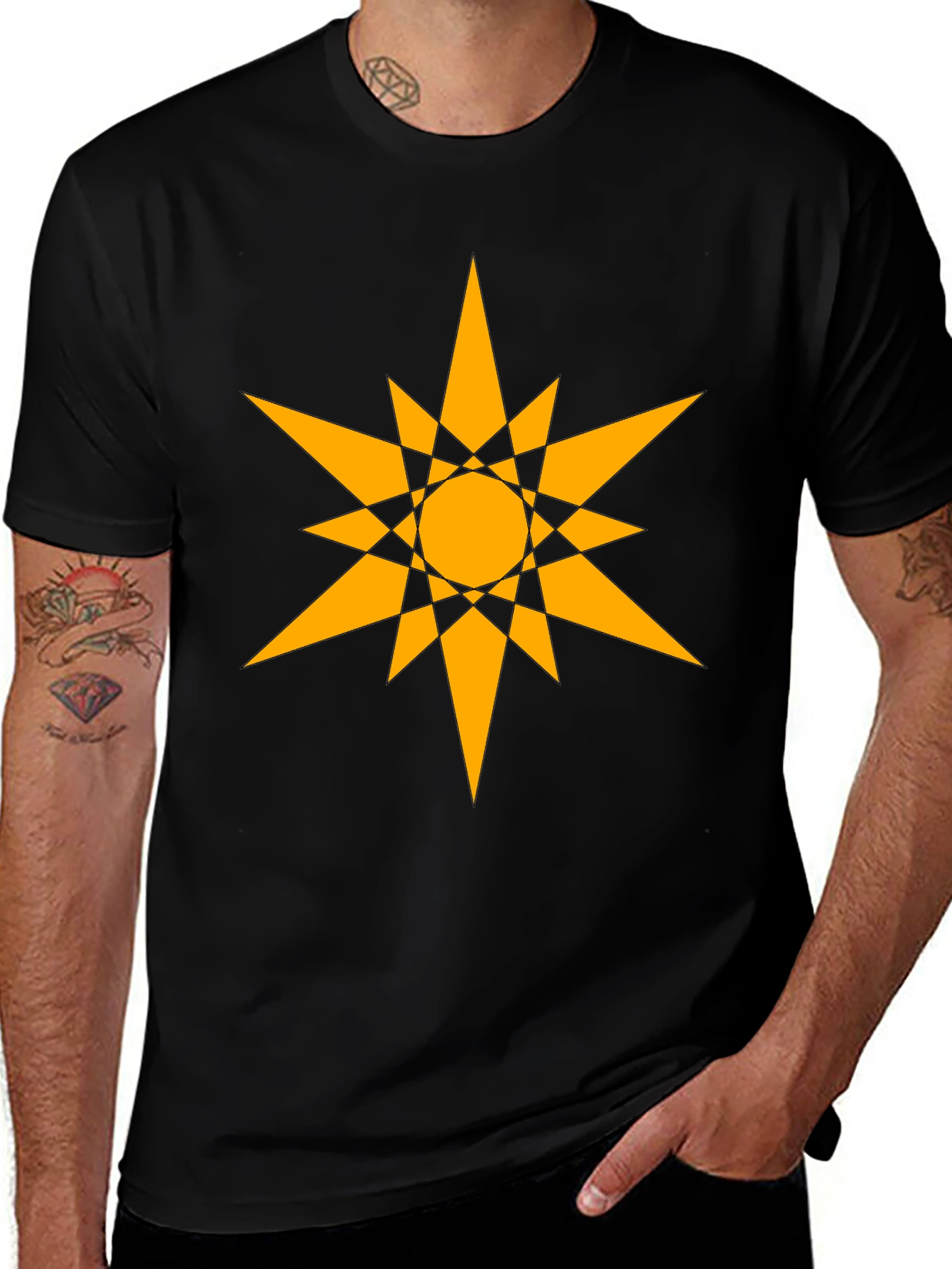 Variant 9 of Geometric Starburst Graphic Tee - Bold & Modern