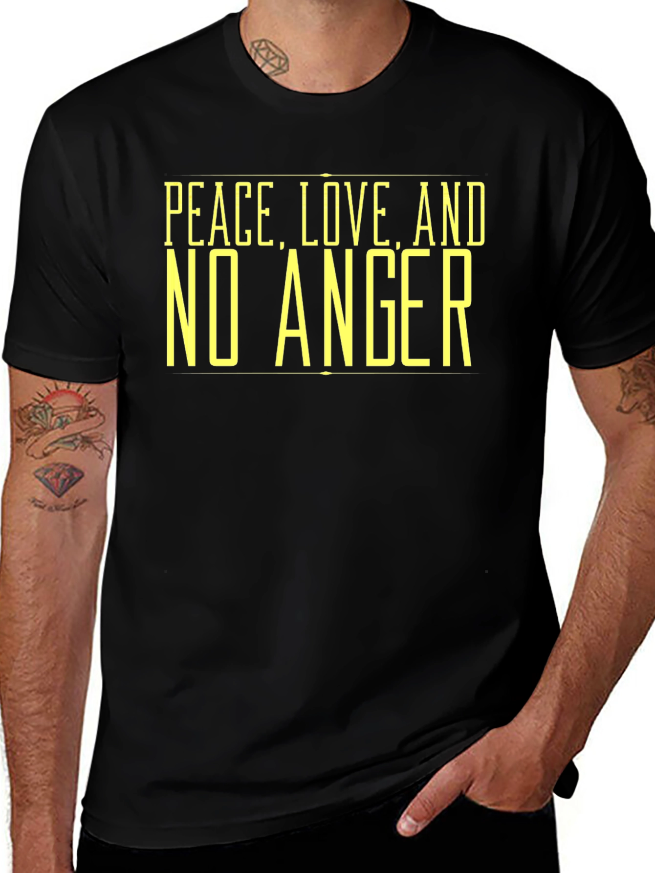 Variant 21 of Peace, Love, and No Anger Graphic Tee