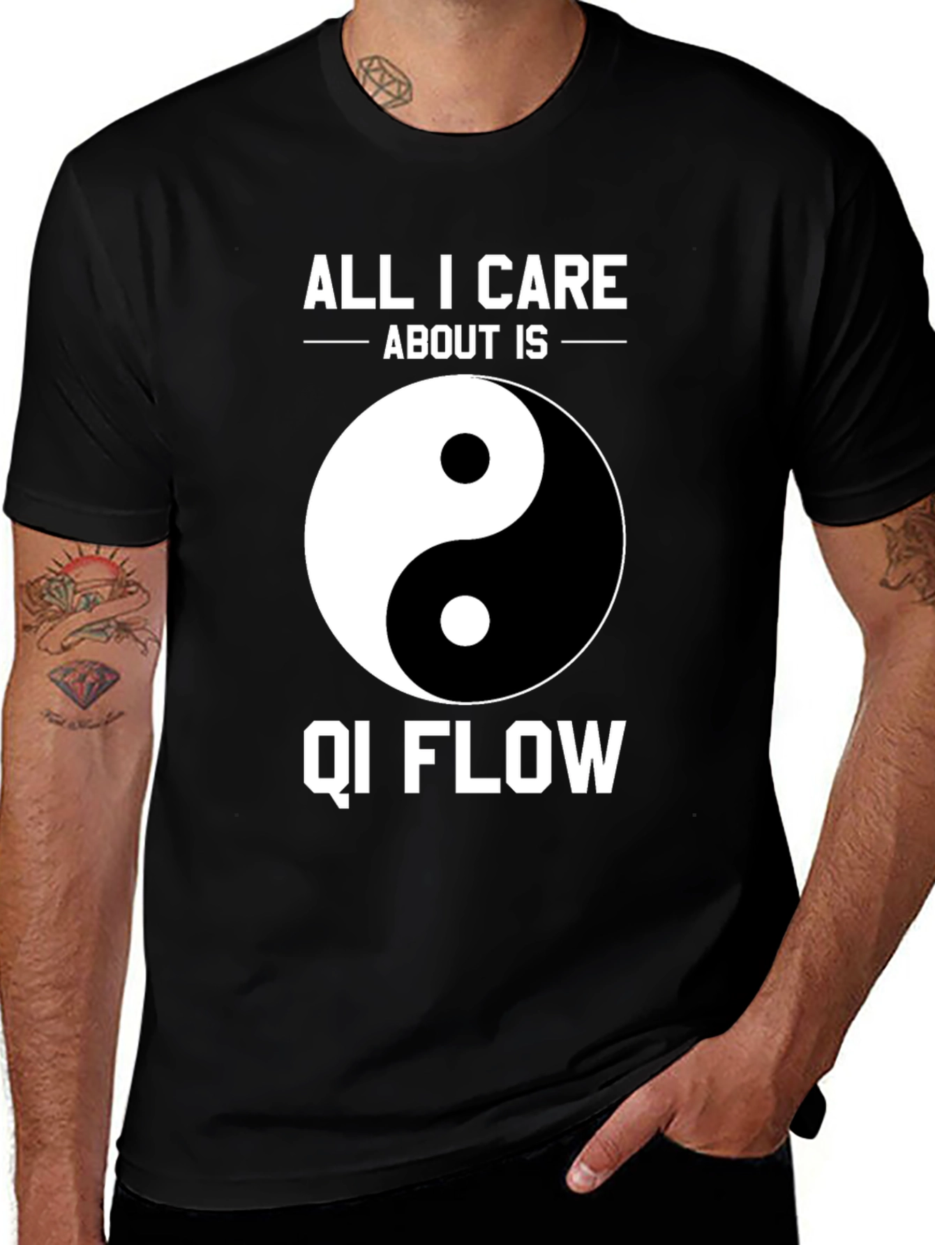 Variant 5 of Qi Flow Yin Yang Graphic T-Shirt - Martial Arts & Meditation