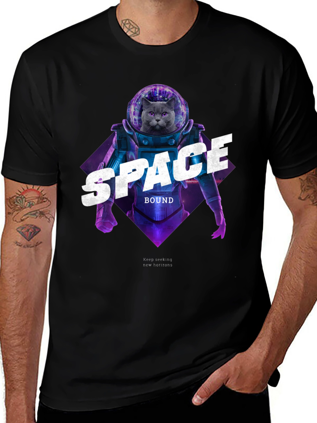 Variant 6 of Space Cat T-Shirt - Astronaut Pet Graphic Tee