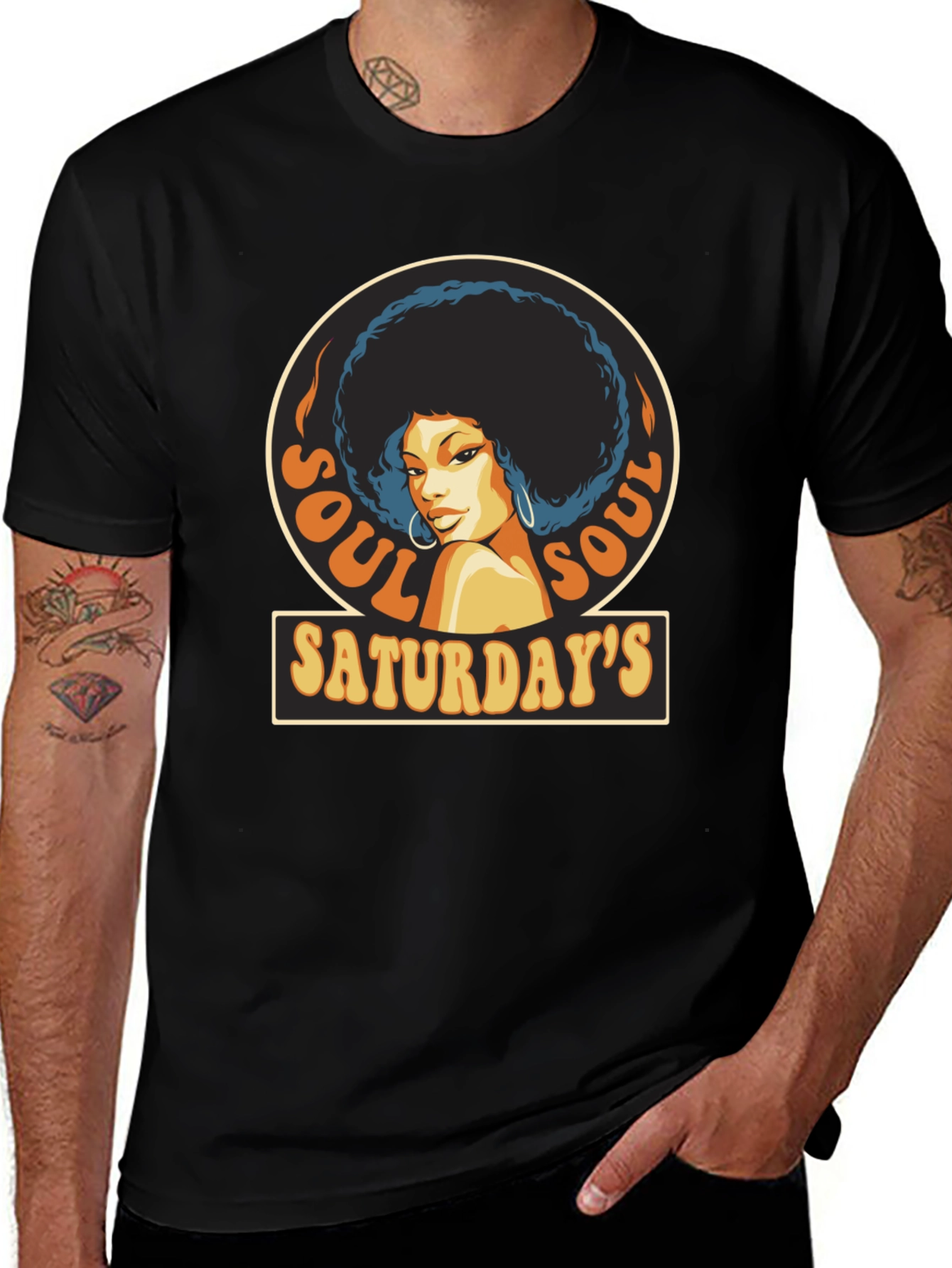 Variant 21 of Soul Saturday's T-Shirt - Retro Afro Design