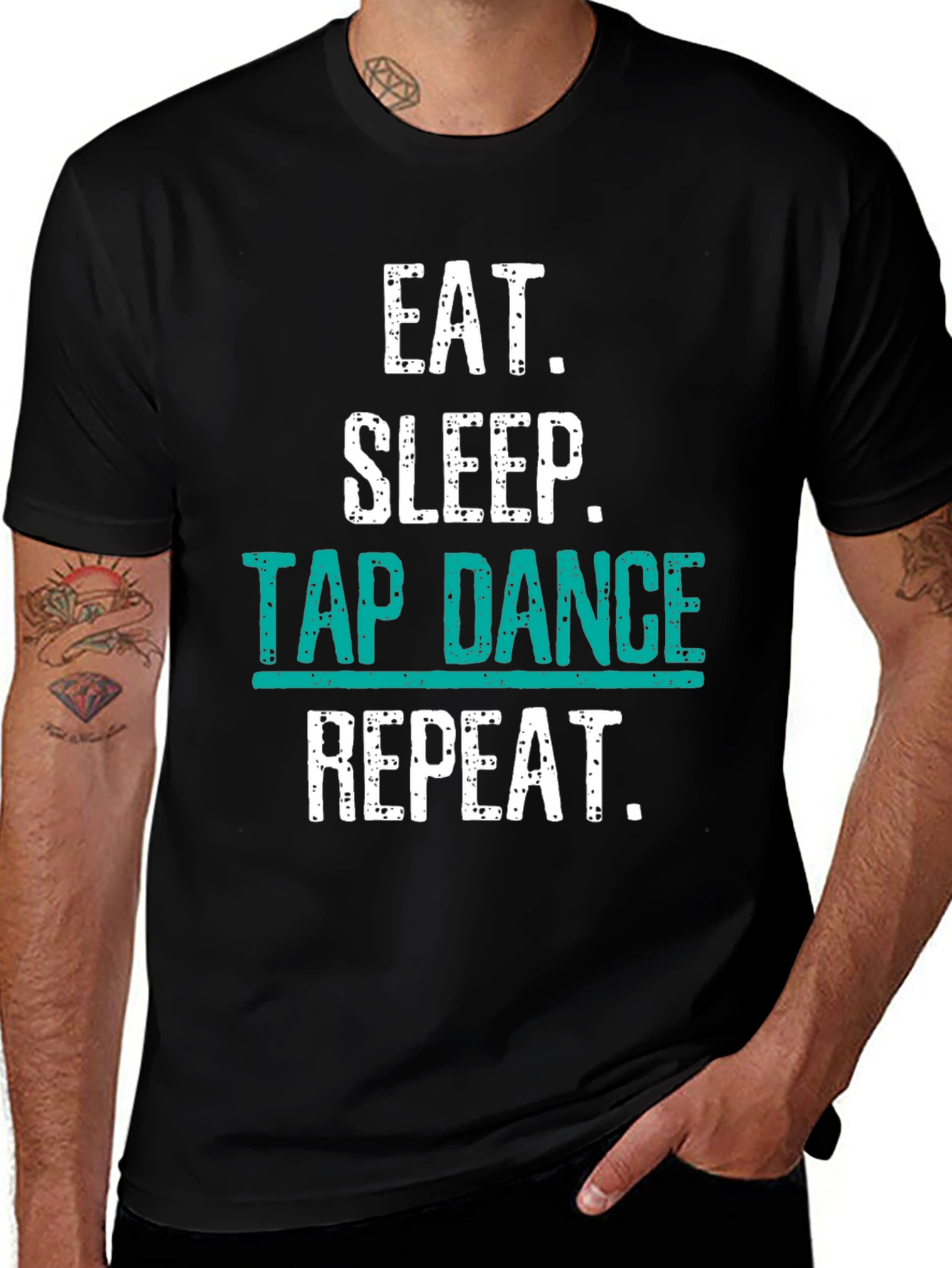 Variant 23 of Eat Sleep Tap Dance Repeat Black T-Shirt