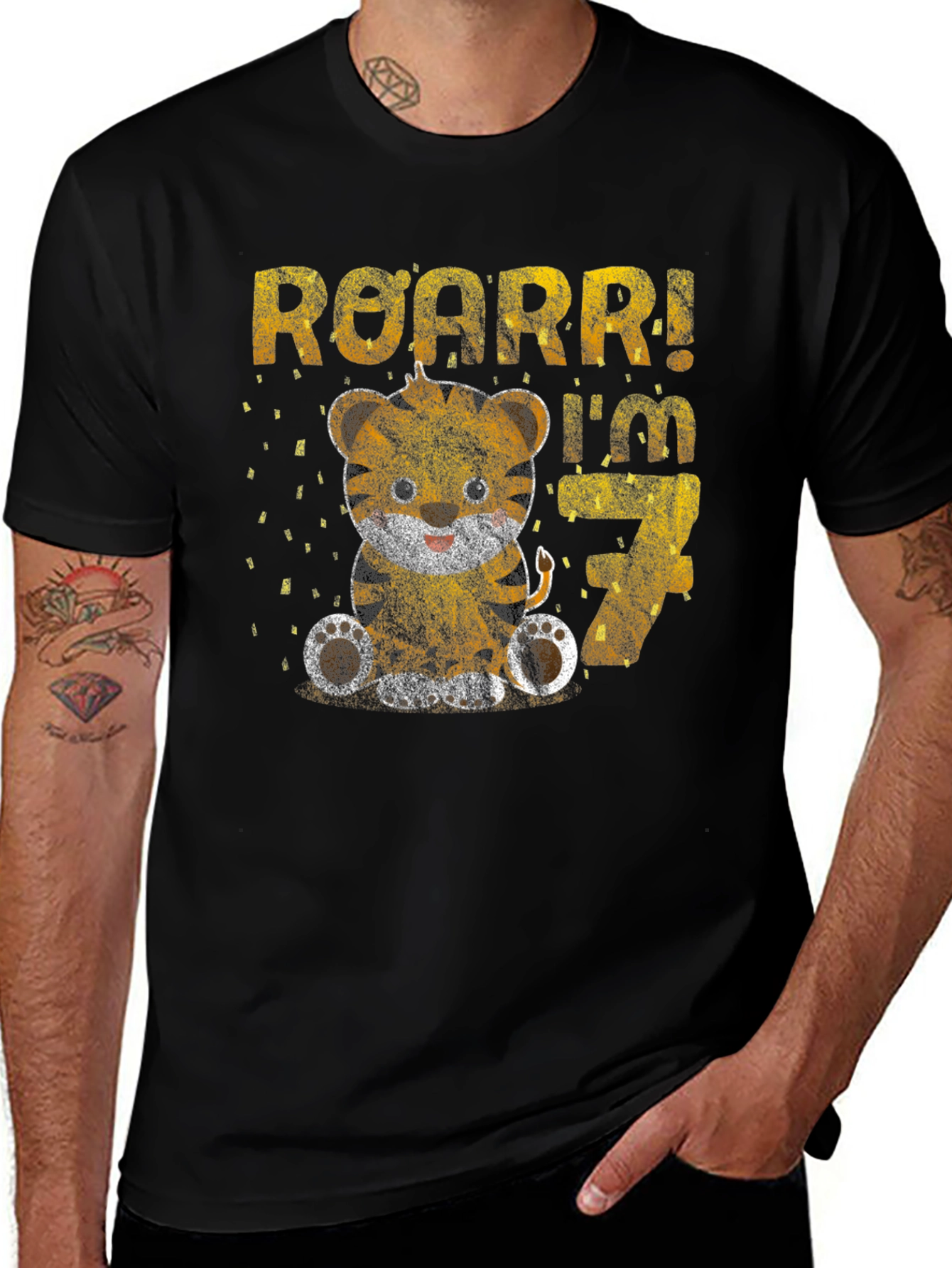 Roarr! I'm 7 - Tiger Birthday T-Shirt