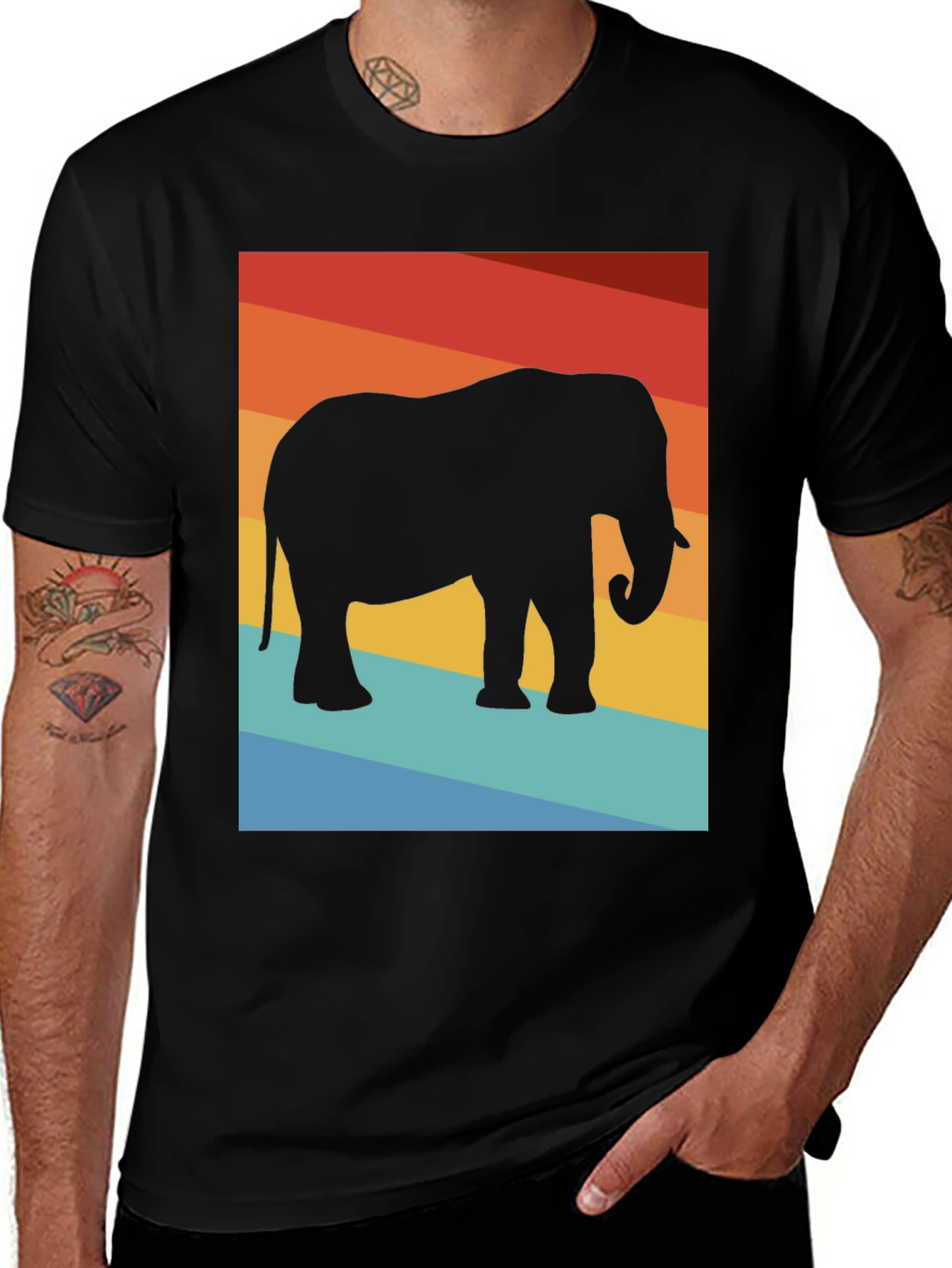 Variant 15 of Retro Elephant Silhouette T-Shirt