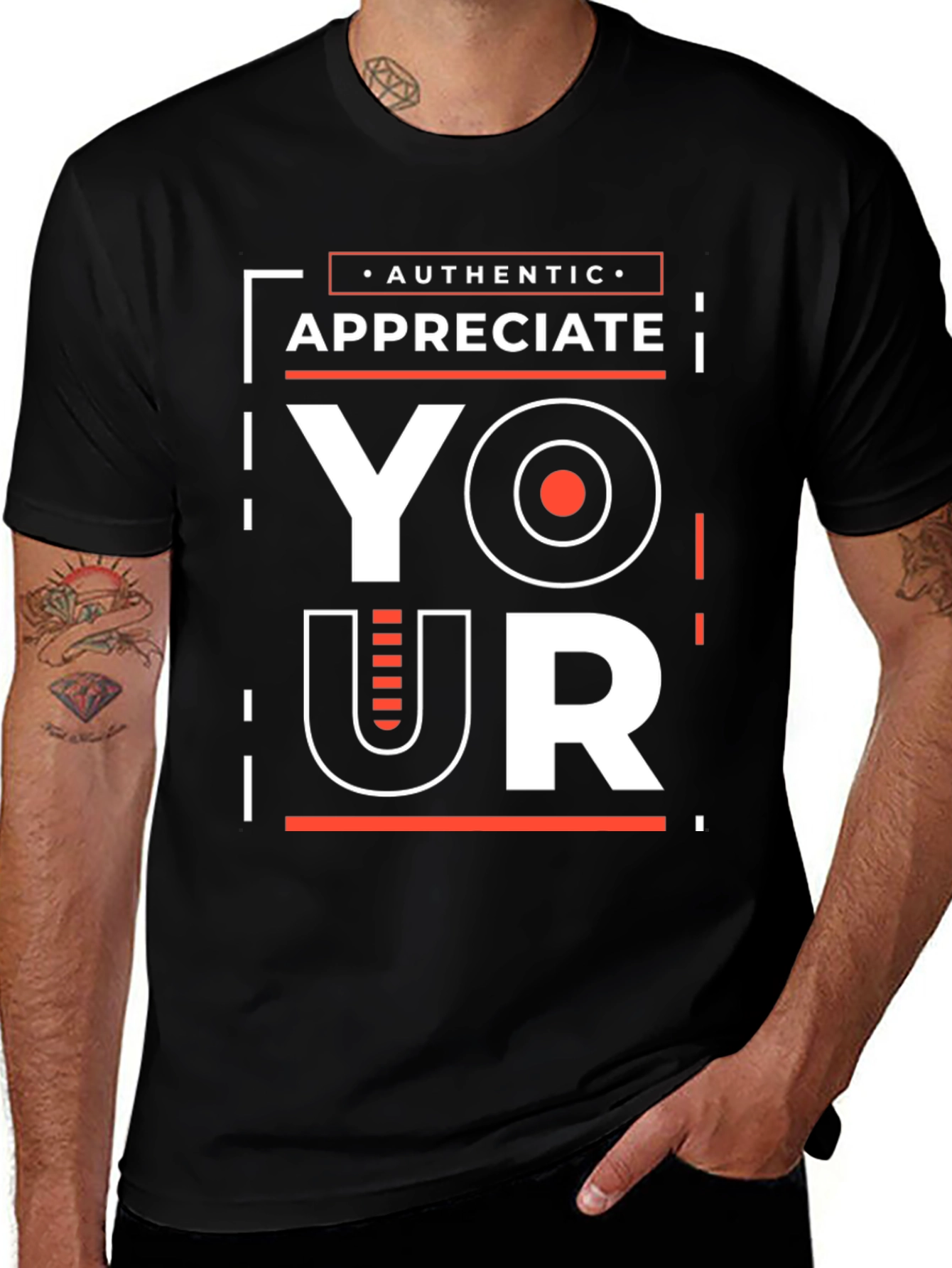 Variant 13 of Appreciate Your Authentic Style Black Graphic Tee
