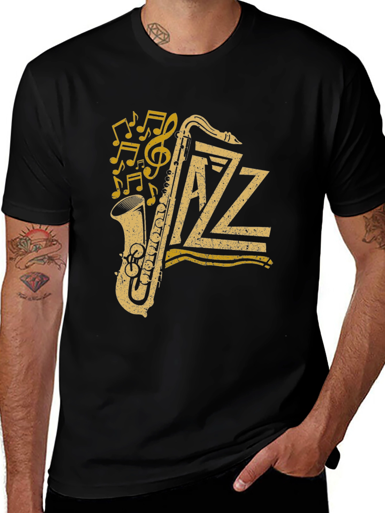 Variant 24 of Jazz Saxophone Graphic T-Shirt - Cool Music Tee