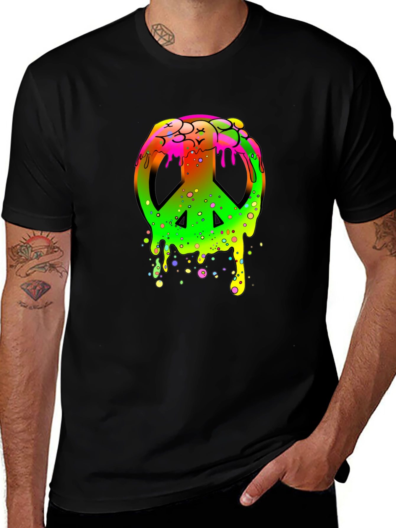 Variant 22 of Peace Sign Drip Graphic T-Shirt
