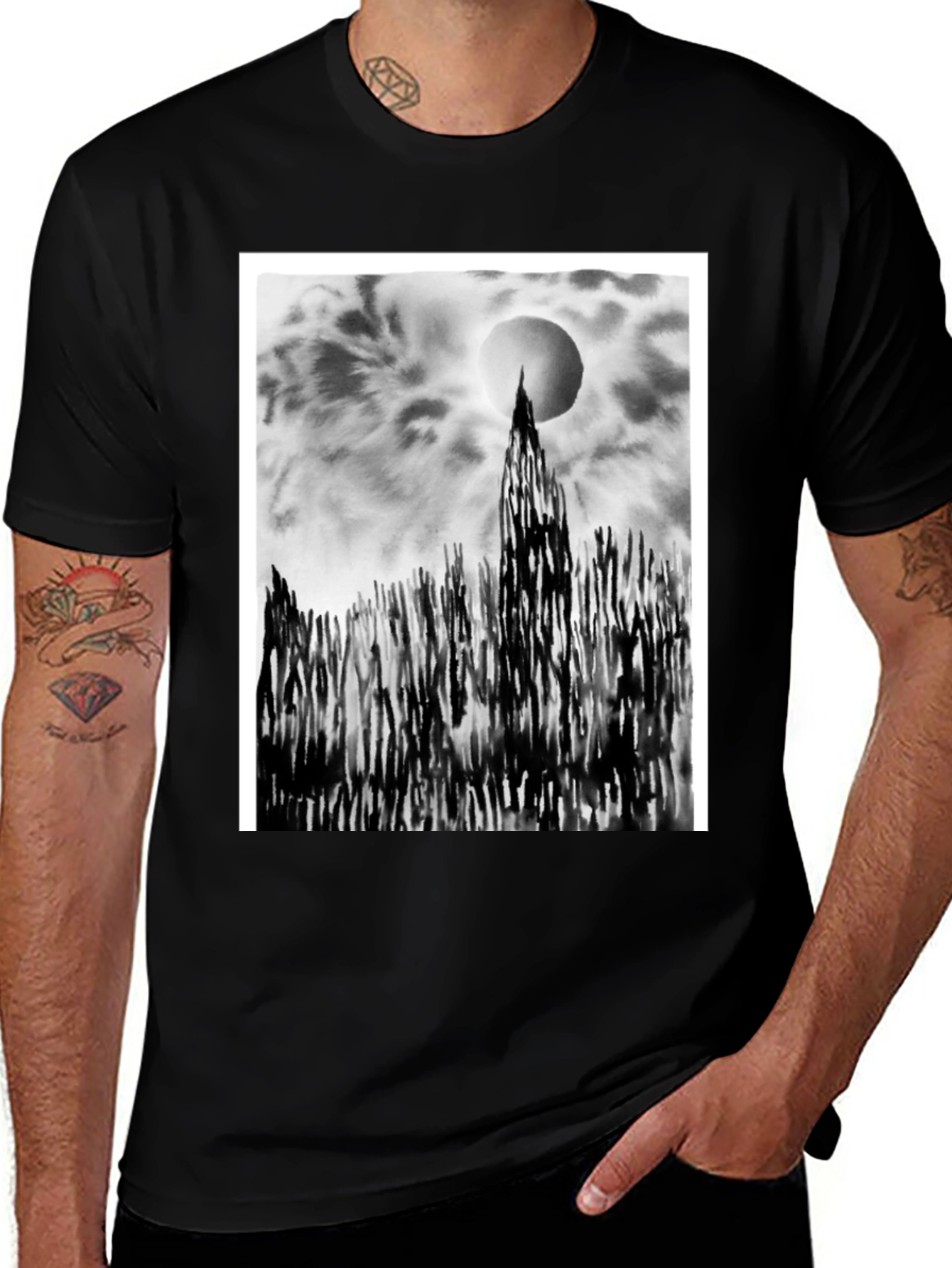 Variant 17 of Monochrome Landscape Graphic Tee