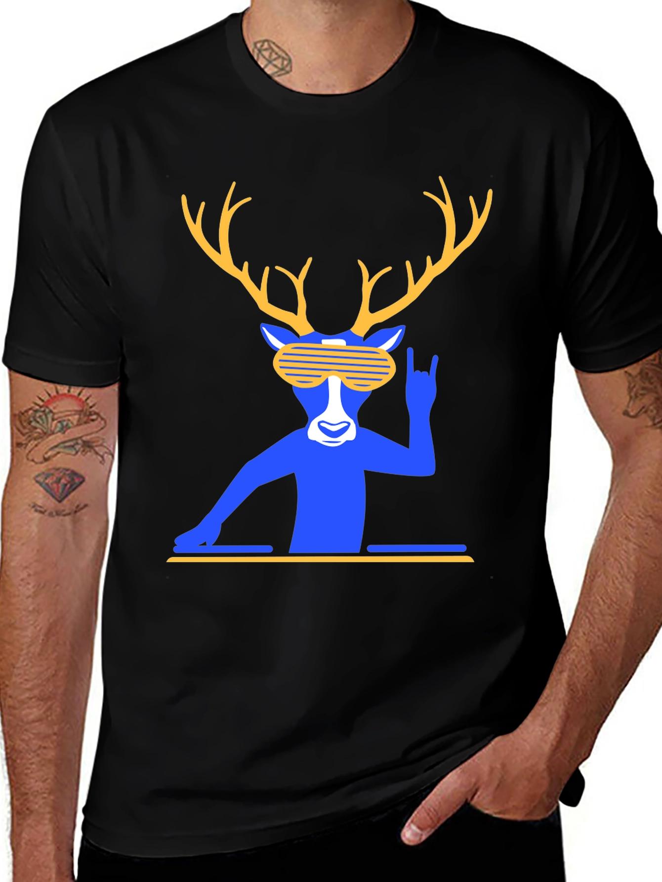 Variant 21 of DJ Deer Graphic T-Shirt - Cool & Unique