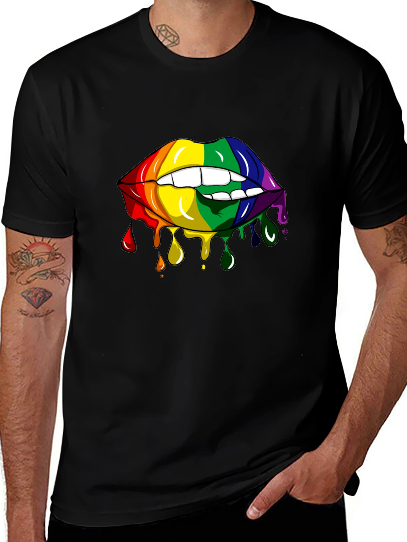 Variant 7 of Rainbow Lips Graphic Tee - Pride Edition