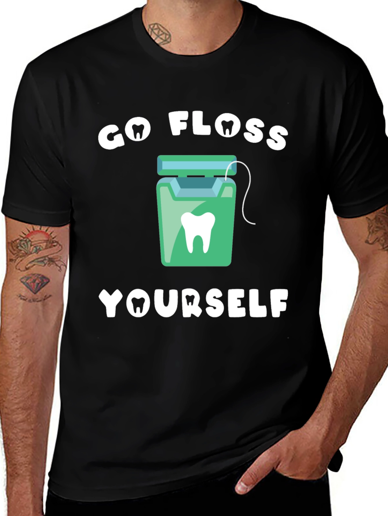 Variant 24 of Go Floss Yourself T-Shirt - Dental Hygiene Humor
