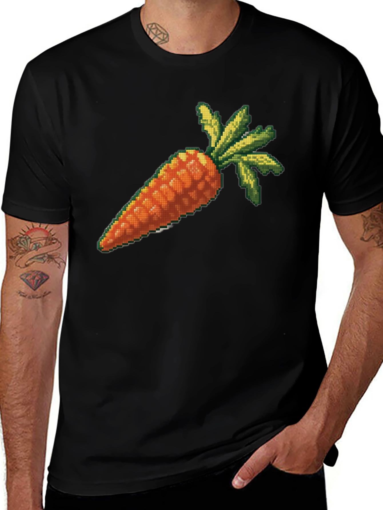 Variant 2 of Pixelated Carrot Graphic T-Shirt