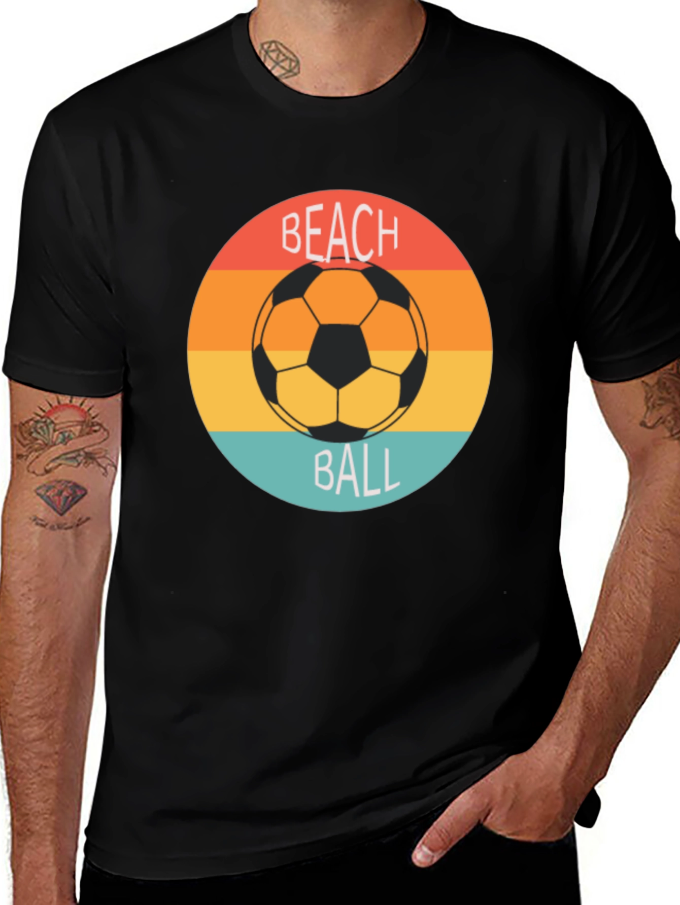 Variant 13 of Retro Beach Ball Soccer Tee