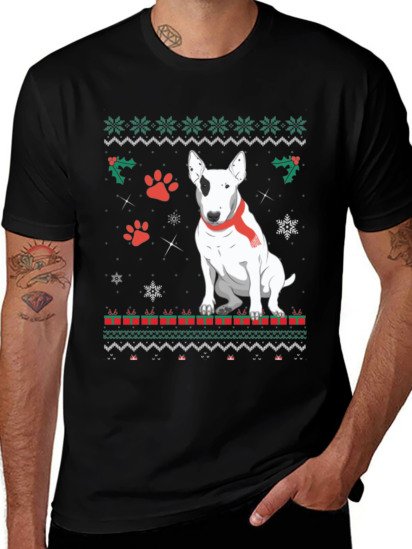Bull Terrier Christmas Sweater T-shirt
