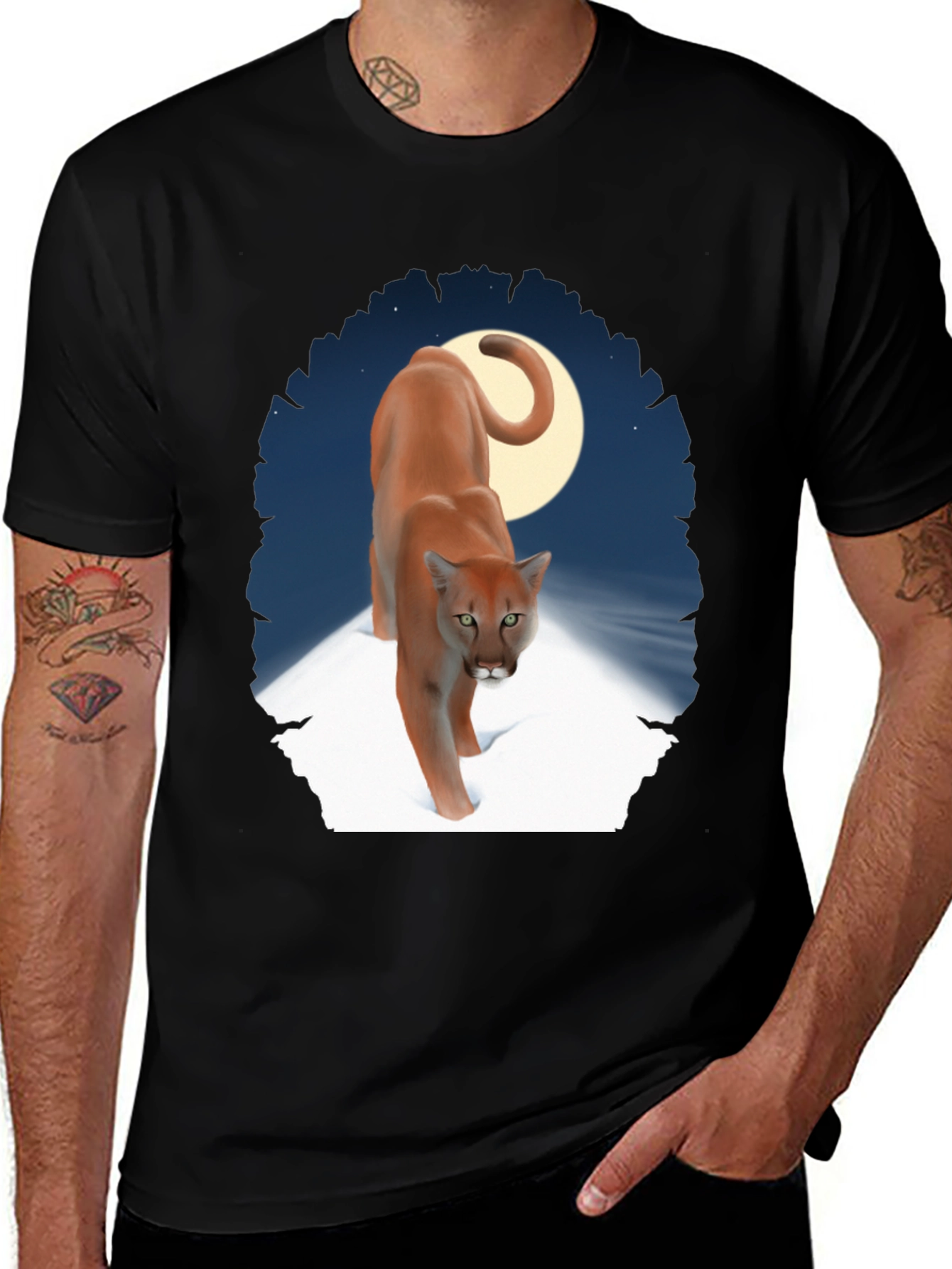 Variant 27 of Cougar Moon Graphic T-Shirt