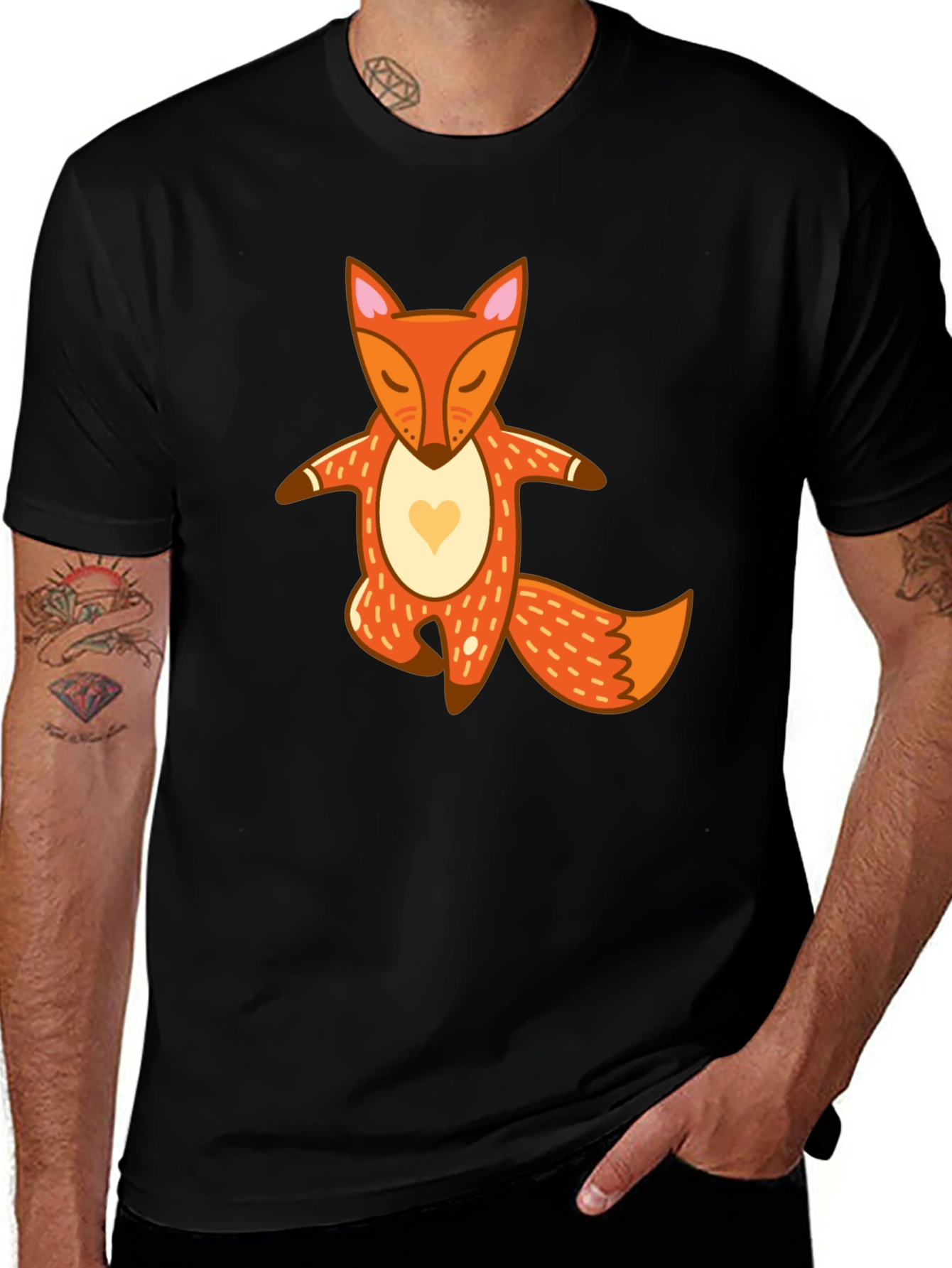 Variant 11 of Cute Yoga Fox Graphic Tee - Soft Cotton Blend