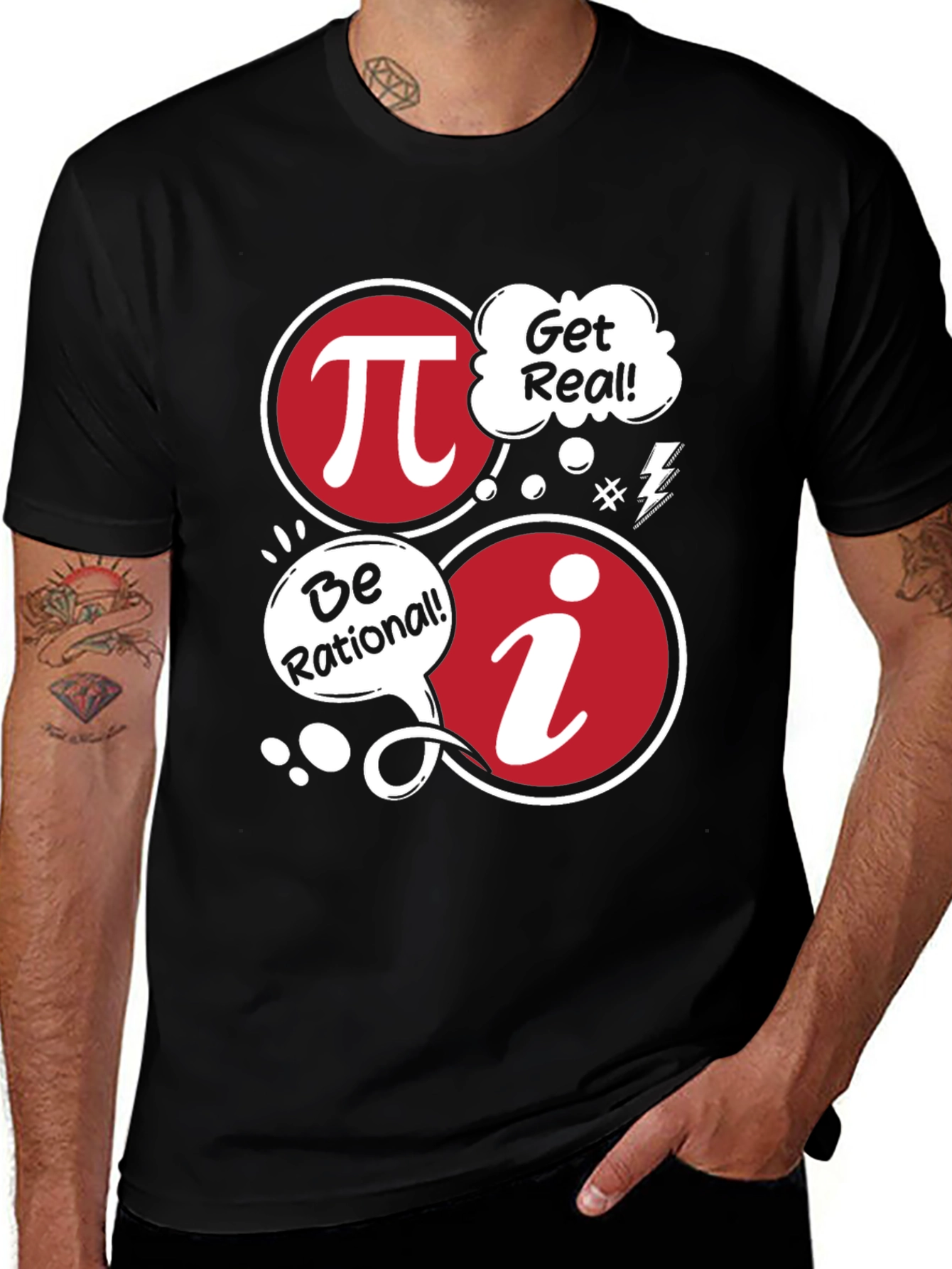 Variant 28 of Math Pun T-Shirt: Be Rational, Get Real! Funny Geek Tee