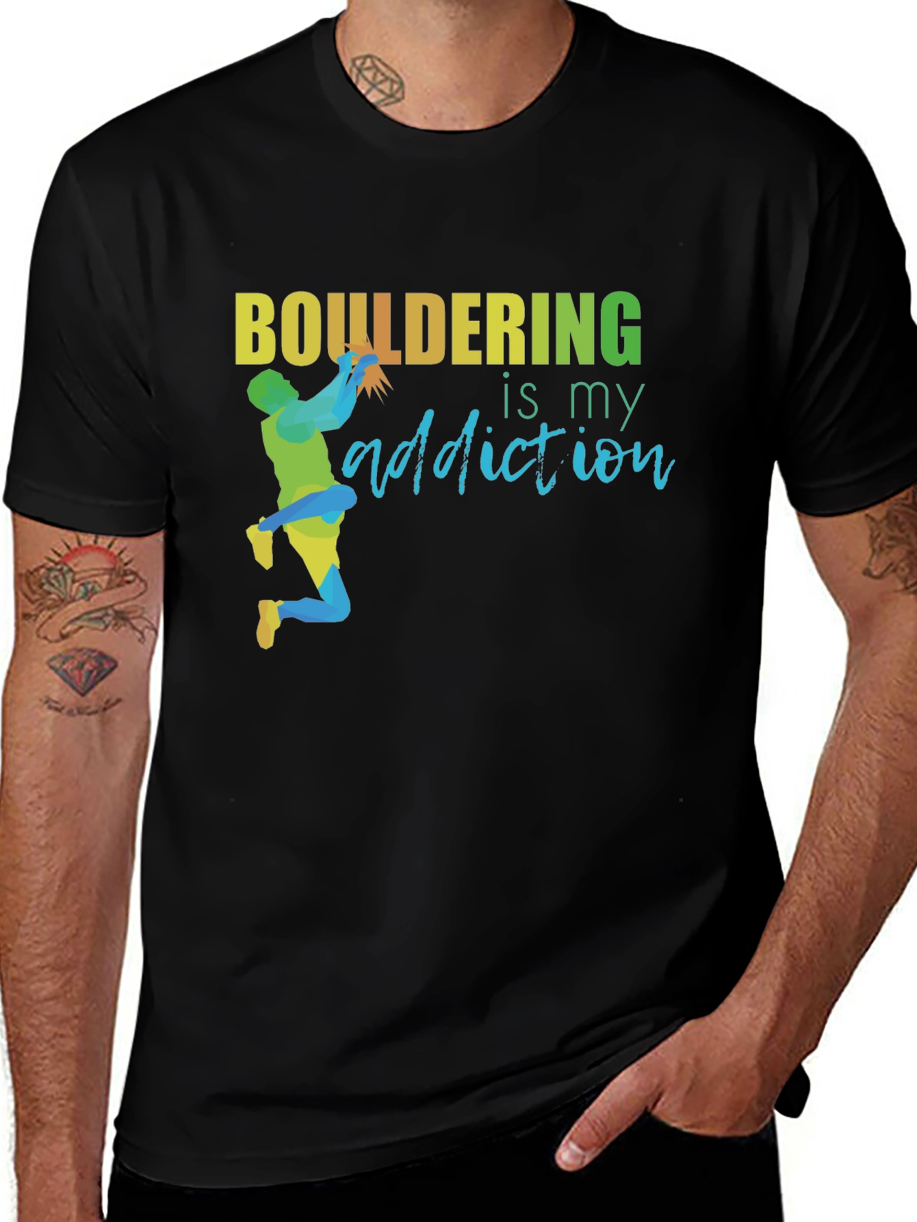 Variant 30 of Bouldering Addiction T-Shirt - Rock Climbing Apparel
