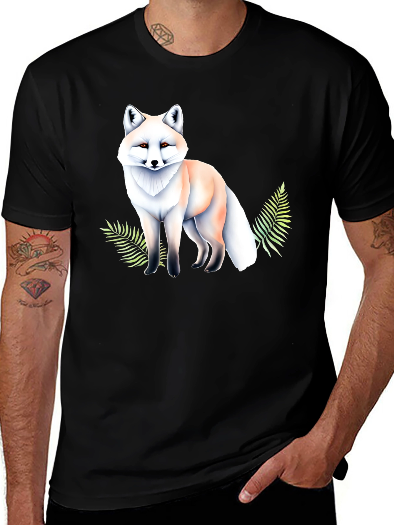 Variant 29 of Arctic Fox Graphic Tee - Soft Style Black T-Shirt