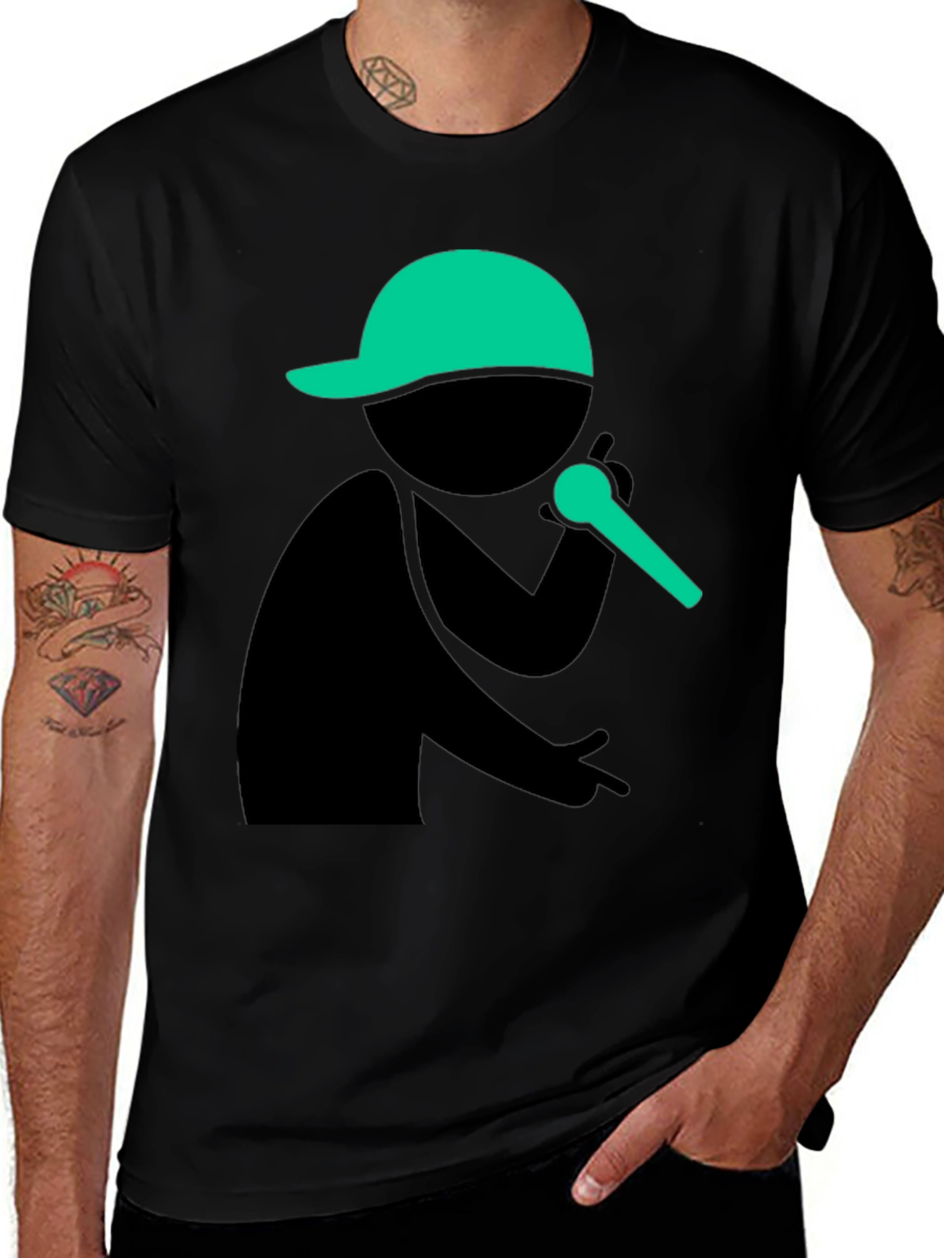 Variant 22 of Stick Figure Rapper T-Shirt - Black
