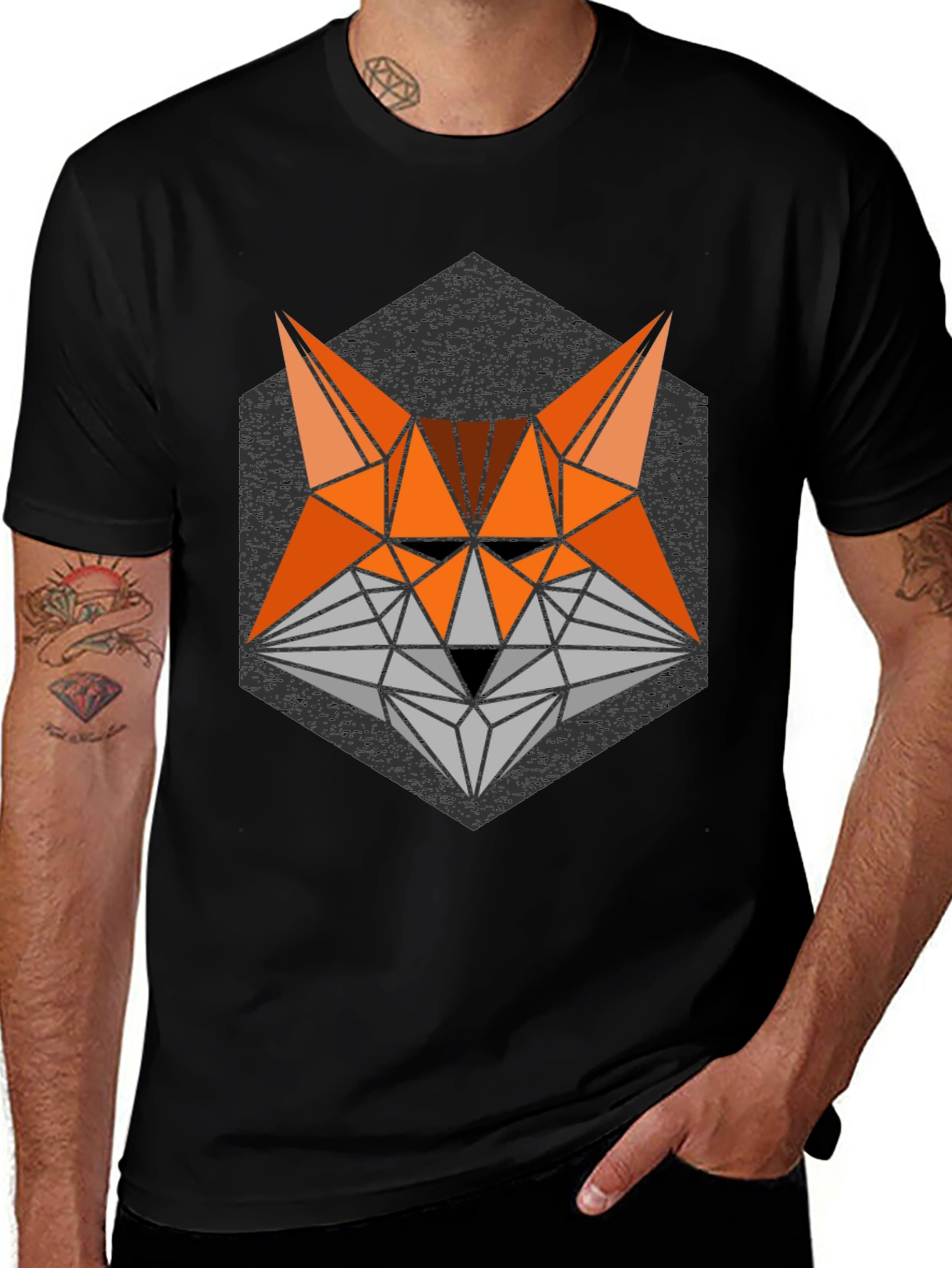 Variant 15 of Geometric Fox Graphic T-Shirt - Modern Animal Print Tee