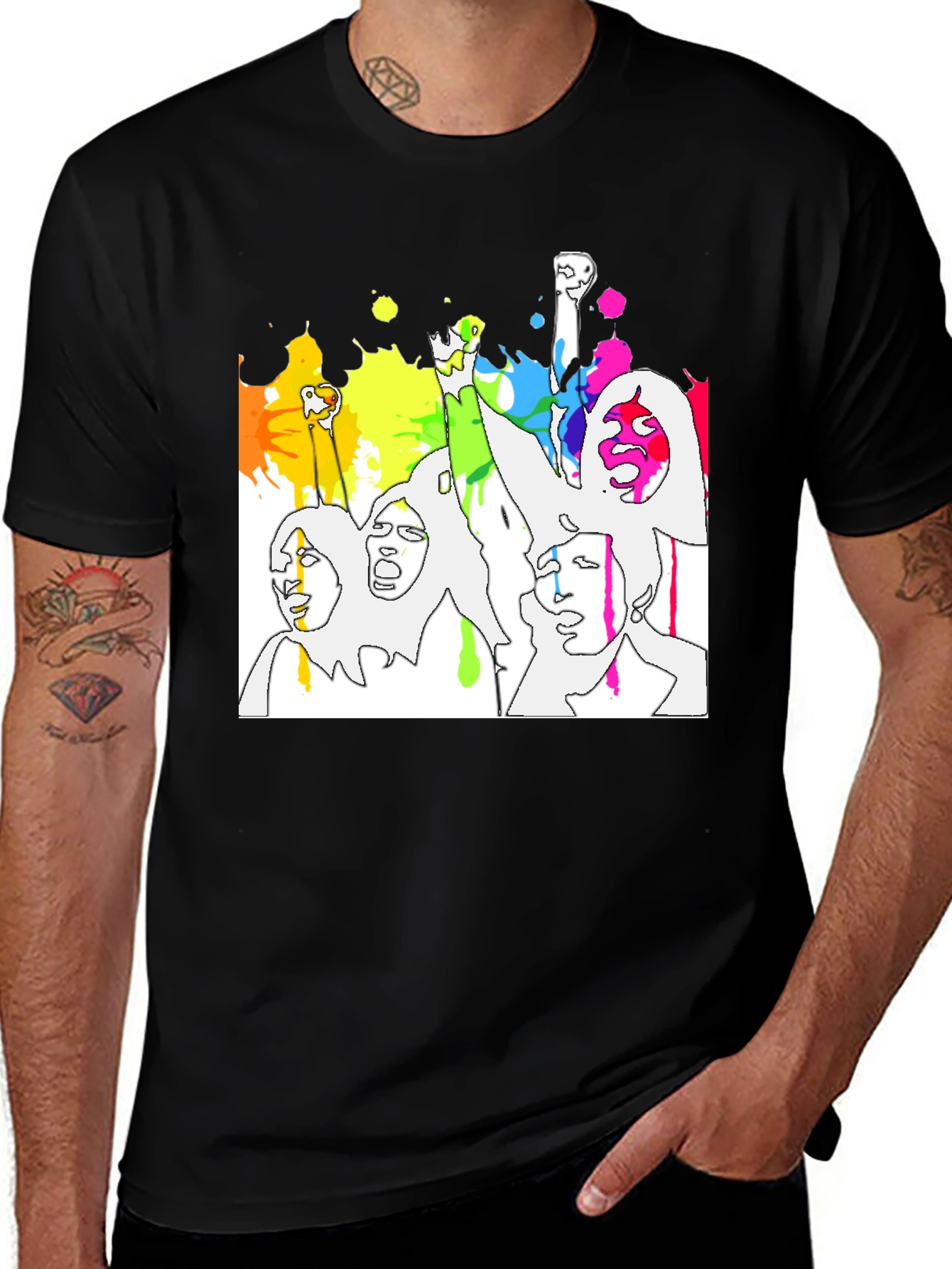 Variant 10 of Vibrant Protest Graphic Tee - Black Cotton T-Shirt