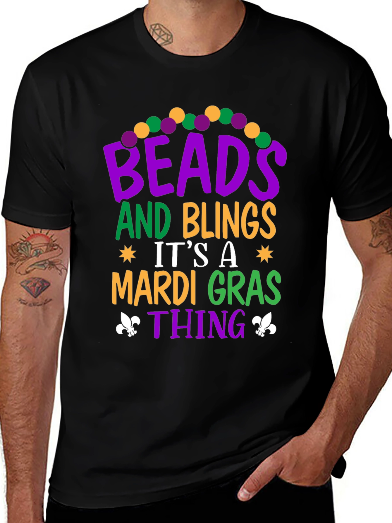 Mardi Gras Beads & Bling T-Shirt