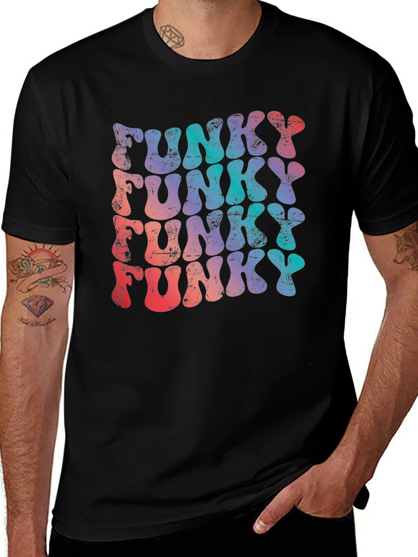 Variant 16 of Funky Retro Graphic T-Shirt - Black