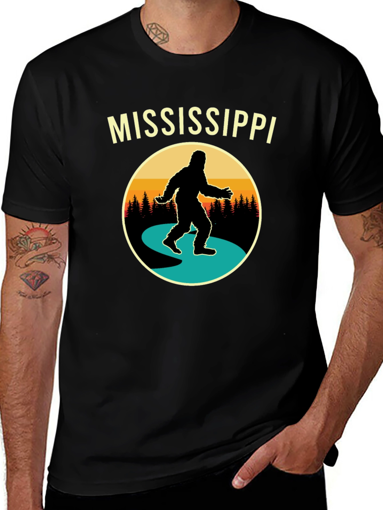 Mississippi Bigfoot T-Shirt - Retro Sasquatch Tee
