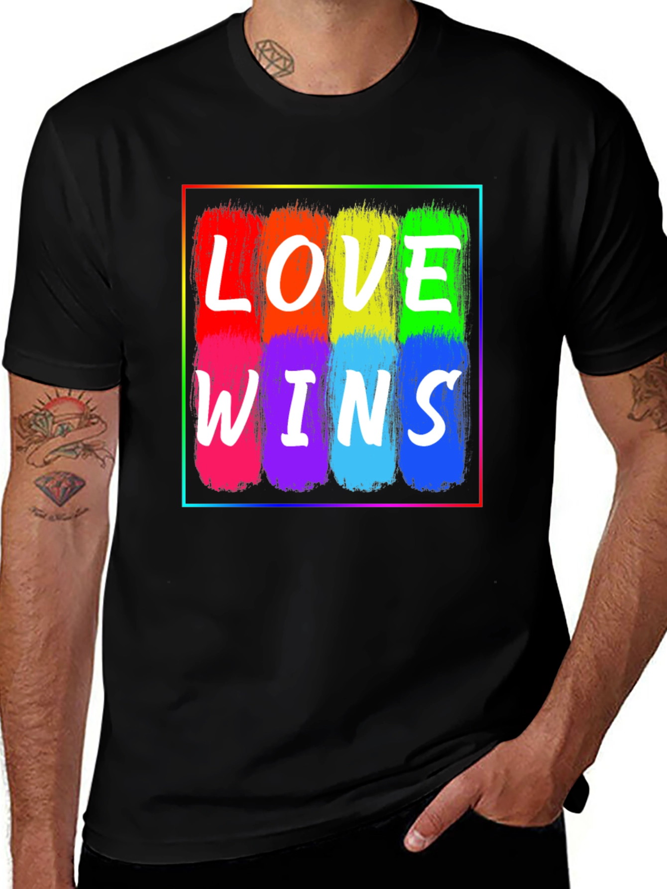 Love Wins Pride T-Shirt - Rainbow Design
