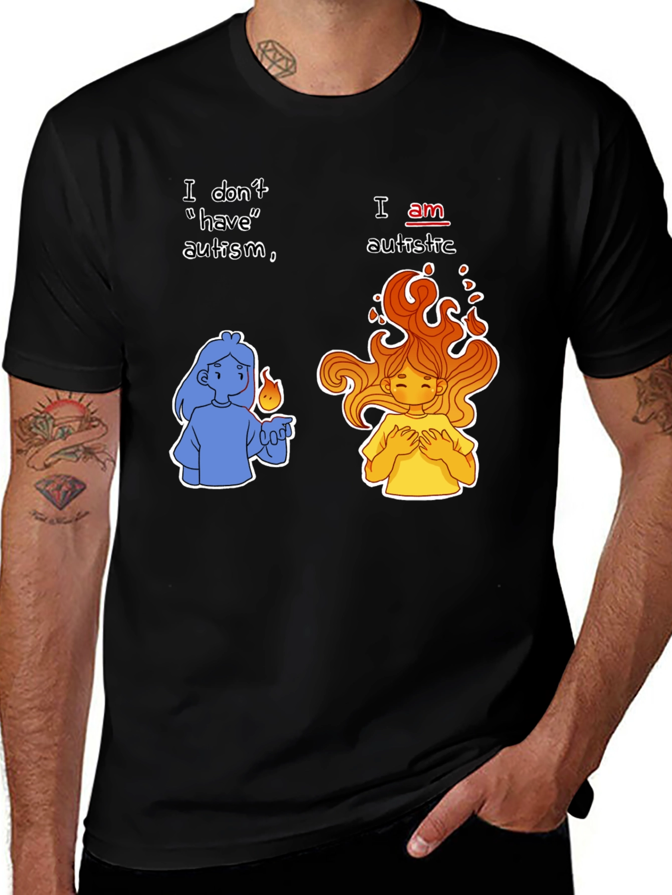 Variant 11 of Autistic Pride T-Shirt - I Am Autistic Tee