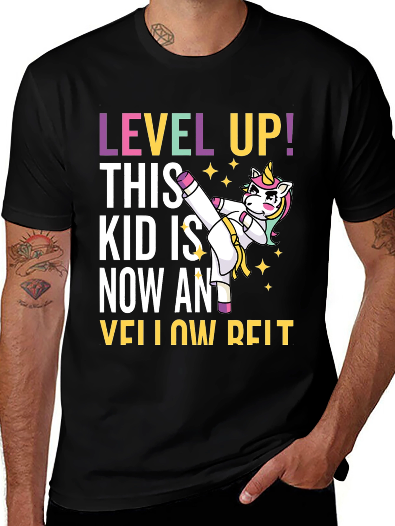 Variant 8 of Level Up Yellow Belt Unicorn T-Shirt