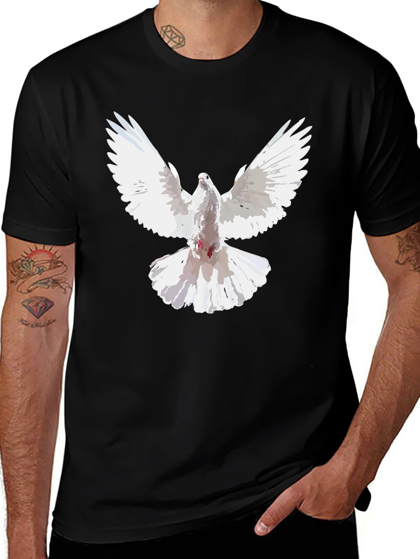 Variant 27 of Dove Graphic T-Shirt - Stylish Black Tee
