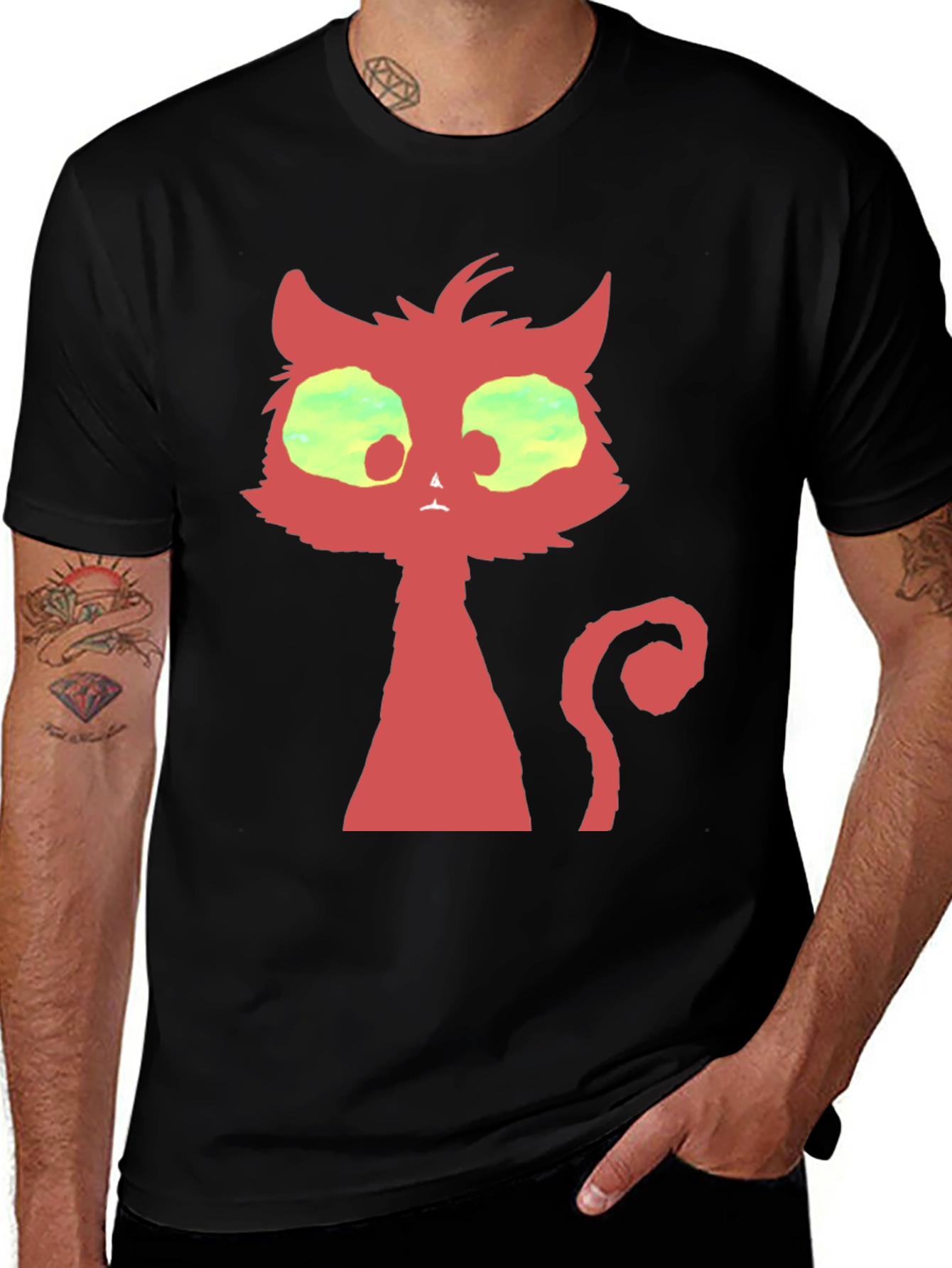 Variant 9 of Red Cat Graphic T-Shirt - Unique Design